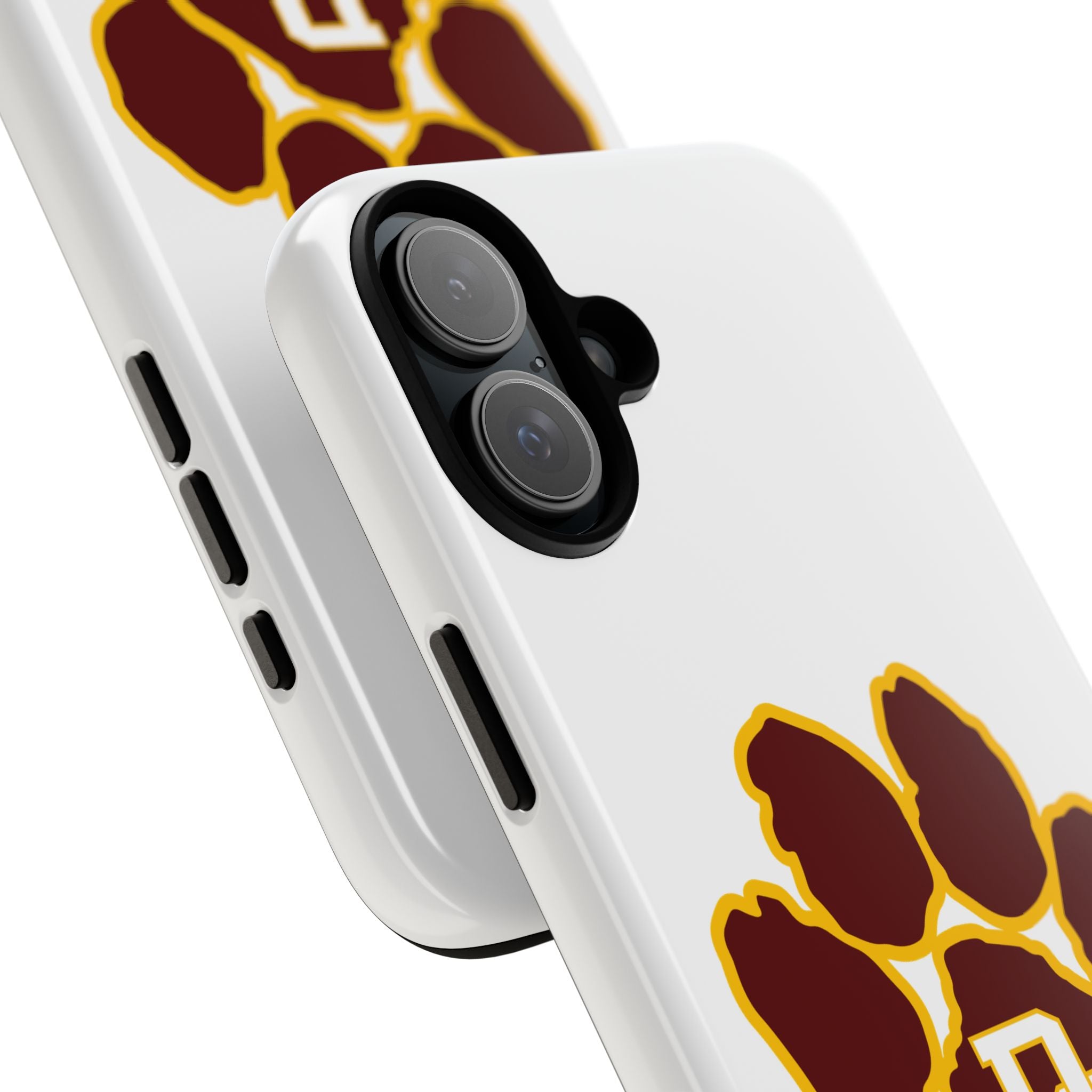 Phone Case — Maroon & Gold Paw Print with DS Monogram
