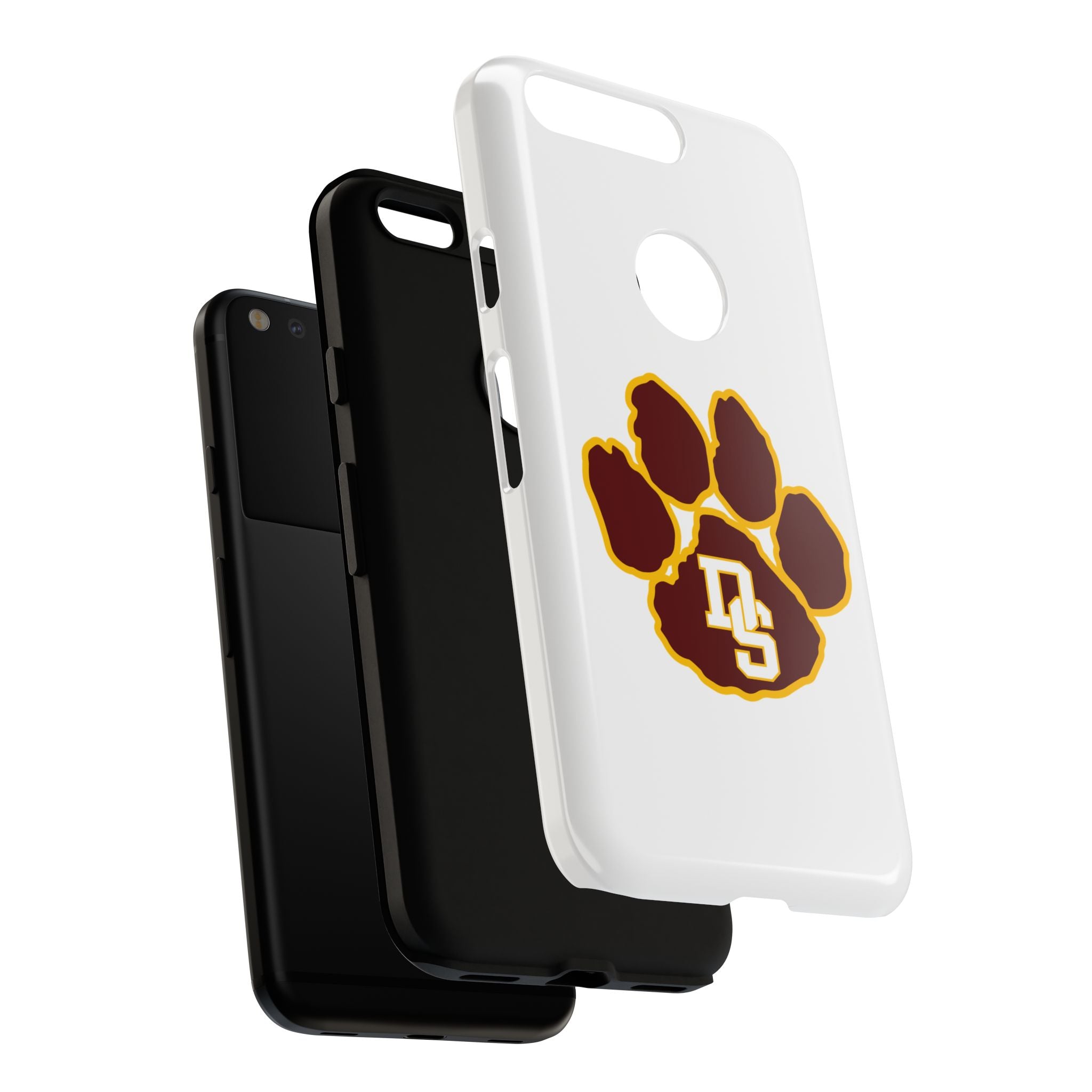Phone Case — Maroon & Gold Paw Print with DS Monogram