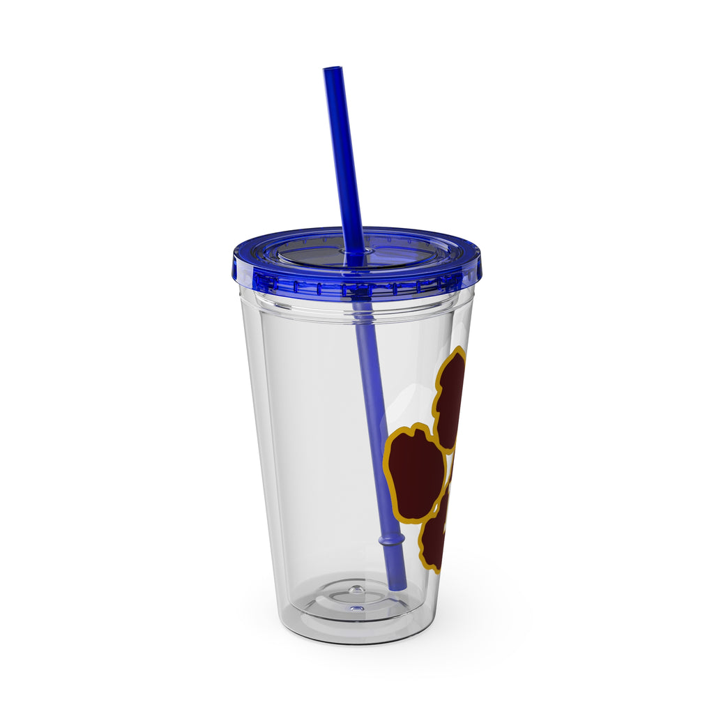 Sunsplash Tumbler with Straw, 16oz - Perfect for Walks, Workouts, Gifts & School, Customizable Design for Everyone