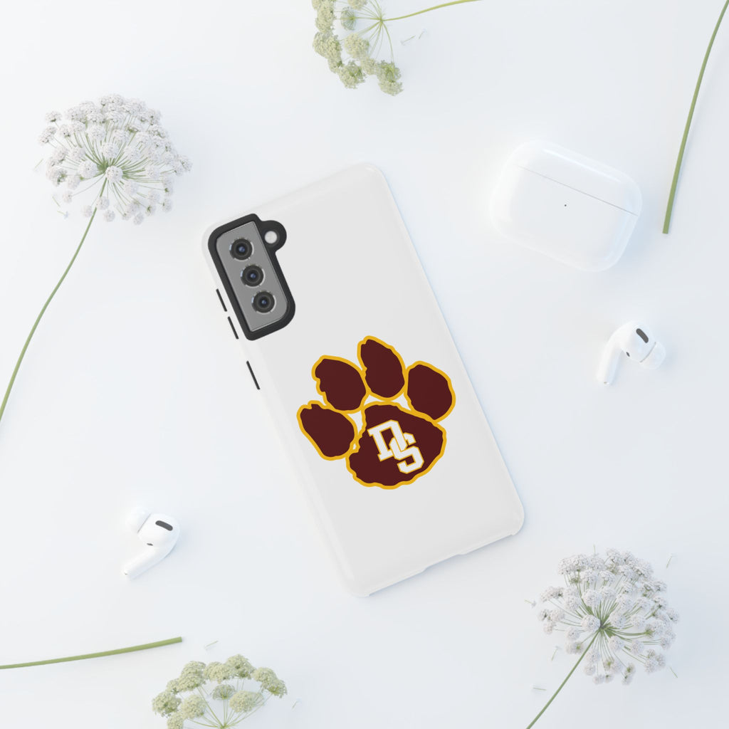 Phone Case — Maroon & Gold Paw Print with DS Monogram
