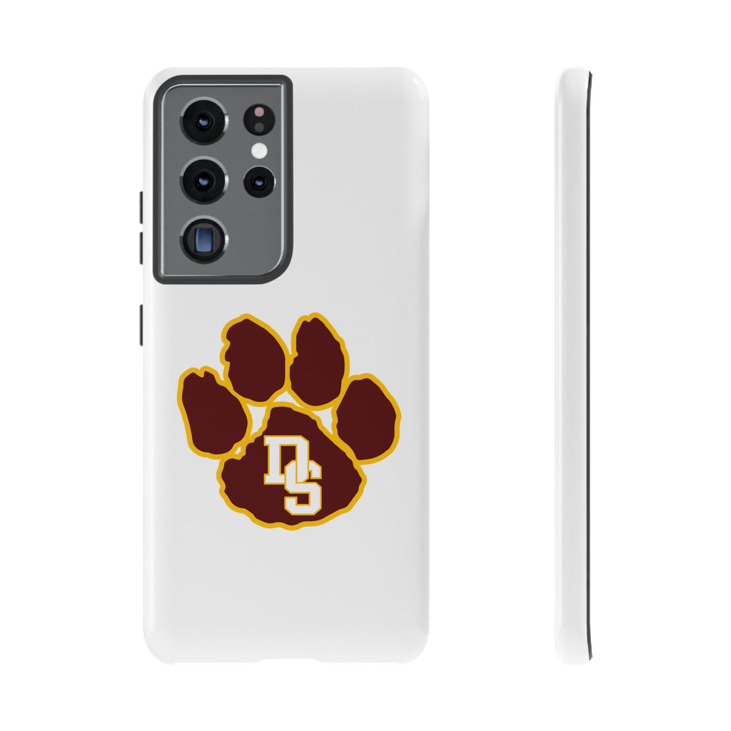 Phone Case — Maroon & Gold Paw Print with DS Monogram