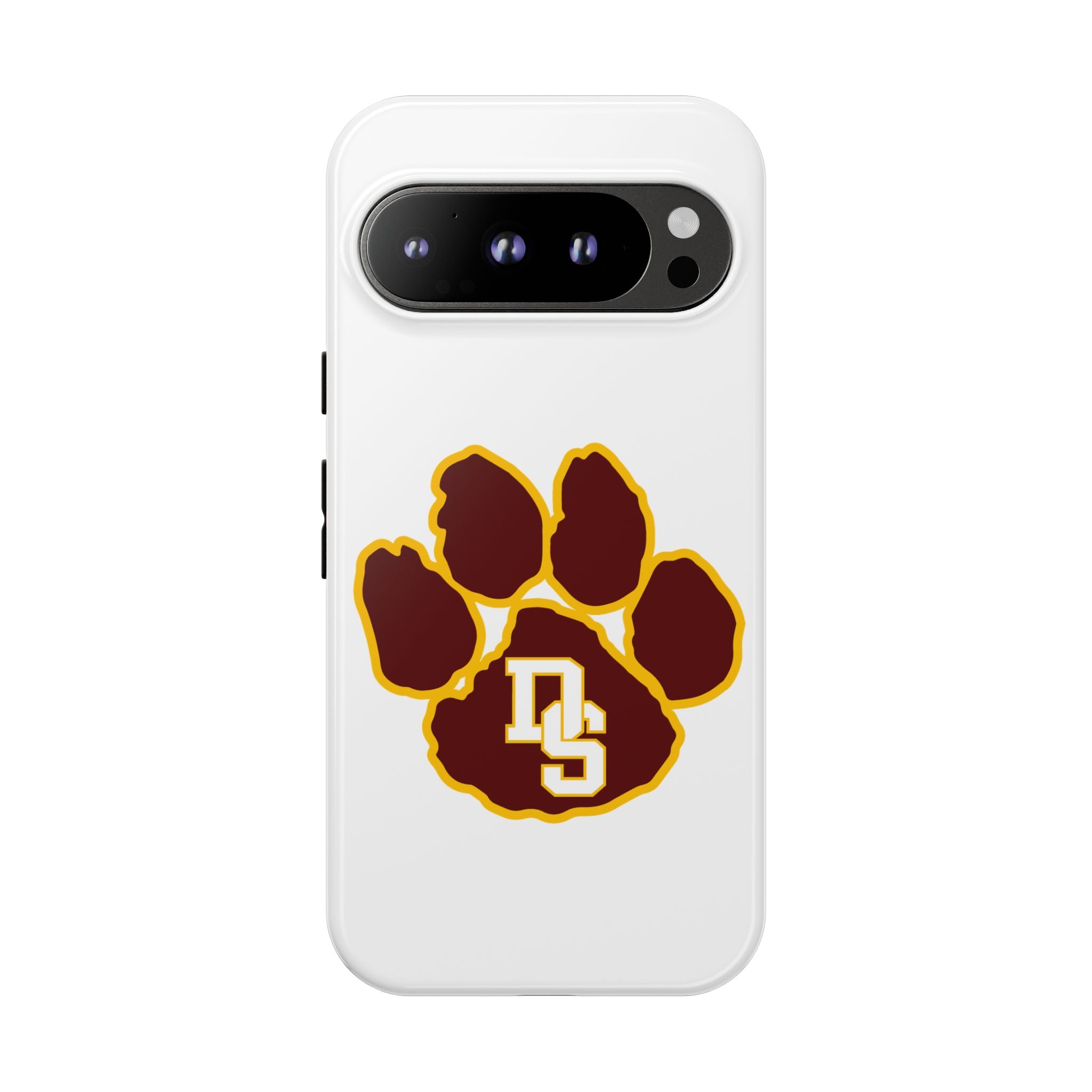 Phone Case — Maroon & Gold Paw Print with DS Monogram