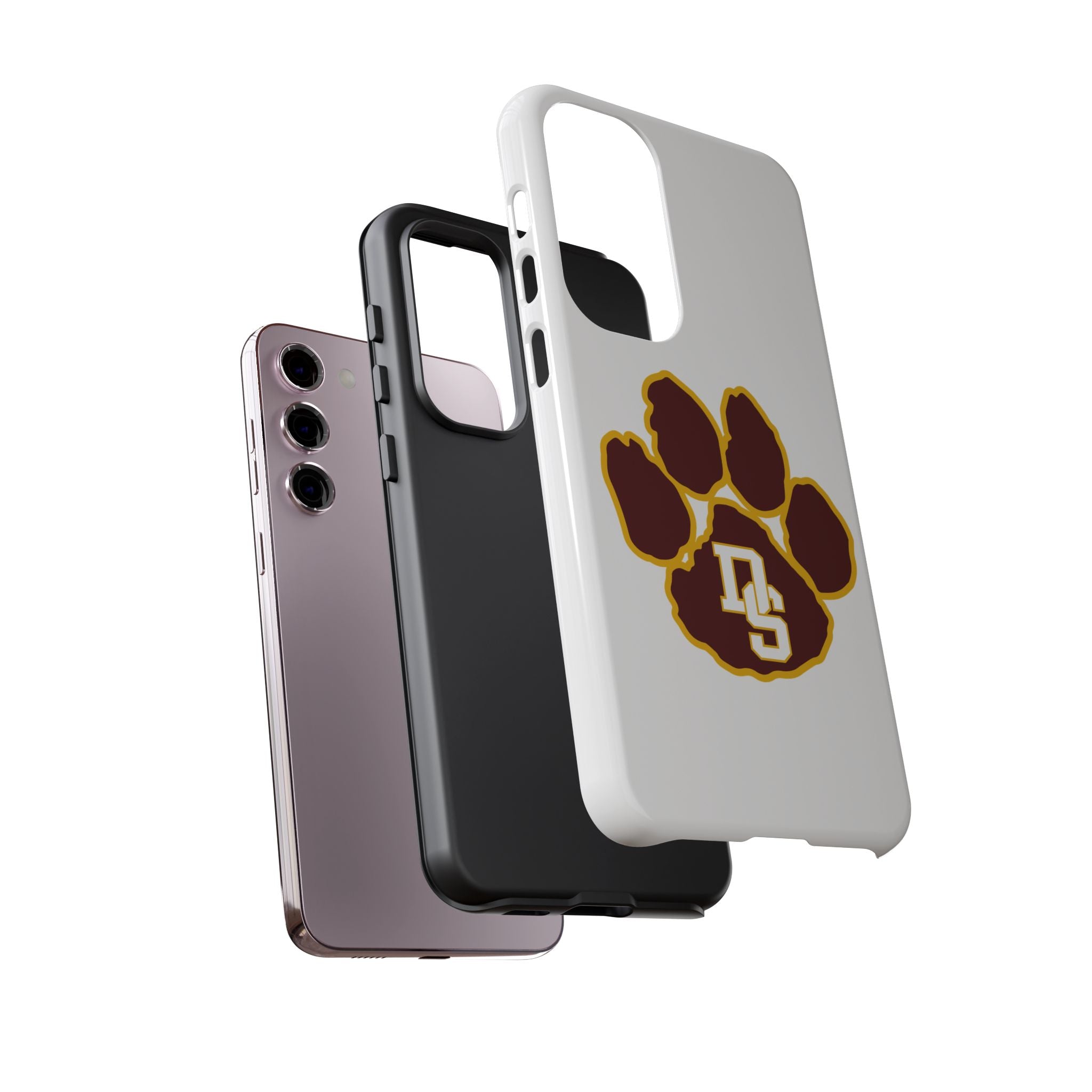 Phone Case — Maroon & Gold Paw Print with DS Monogram