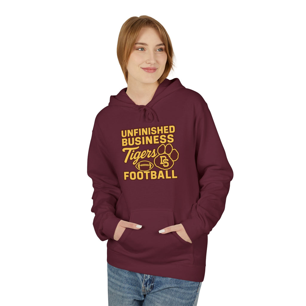 "Unfinished Business TIGER FOOTBALL"  Unisex Midweight Softstyle Fleece Hoodie - 6 color options