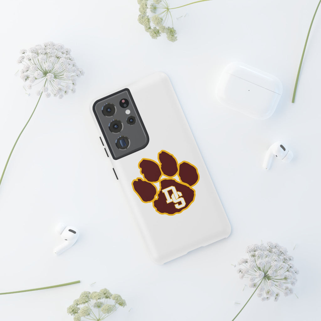Phone Case — Maroon & Gold Paw Print with DS Monogram