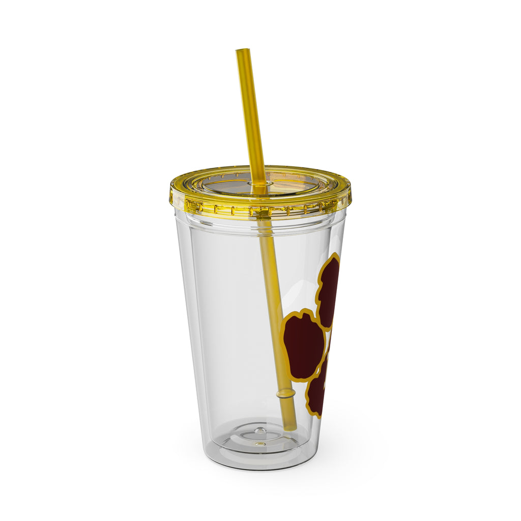 Sunsplash Tumbler with Straw, 16oz - Perfect for Walks, Workouts, Gifts & School, Customizable Design for Everyone