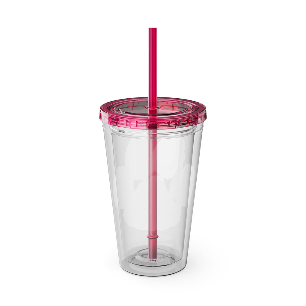 Sunsplash Tumbler with Straw, 16oz - Perfect for Walks, Workouts, Gifts & School, Customizable Design for Everyone