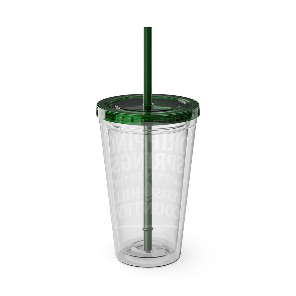 Gateway to Hill Country Sunsplash Tumbler with Straw, 16oz - Perfect for Walks, Workouts, Gifts & School, Customizable Design for Everyone