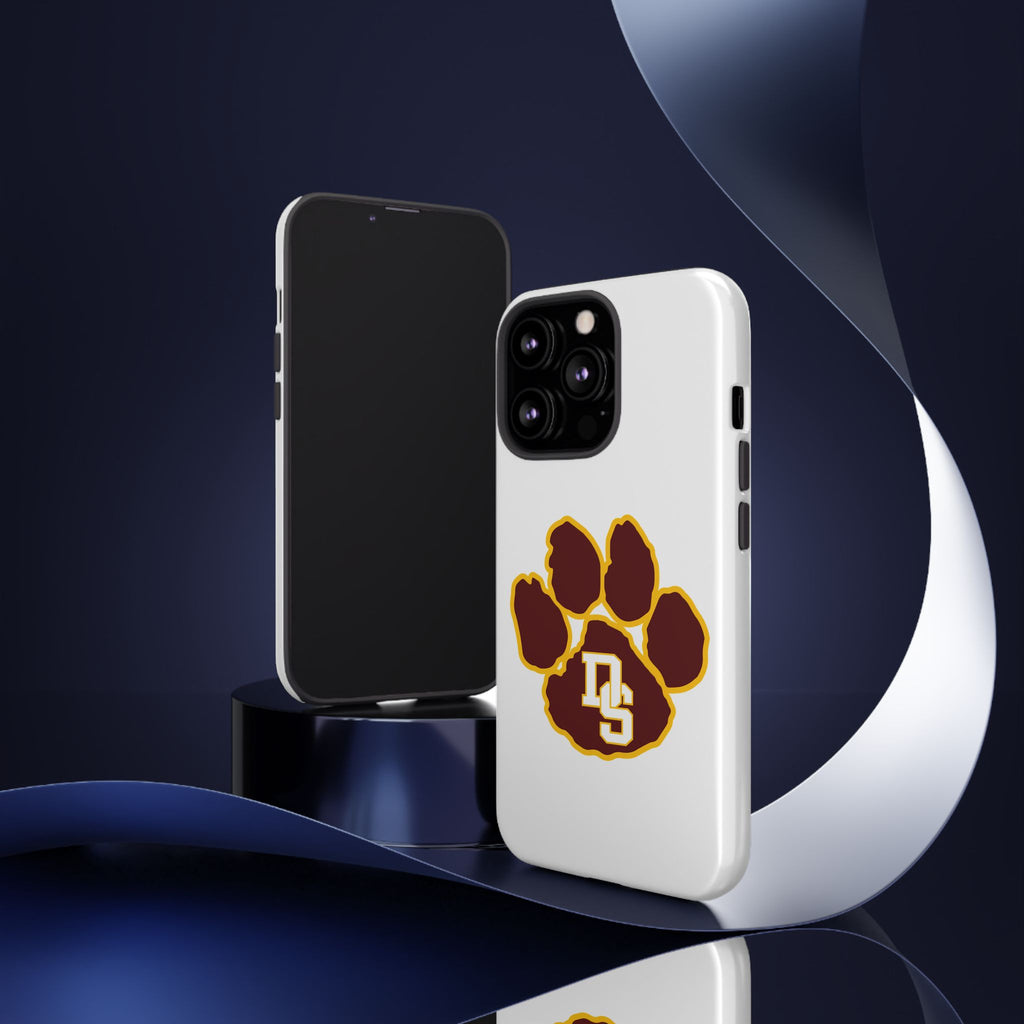 Phone Case — Maroon & Gold Paw Print with DS Monogram