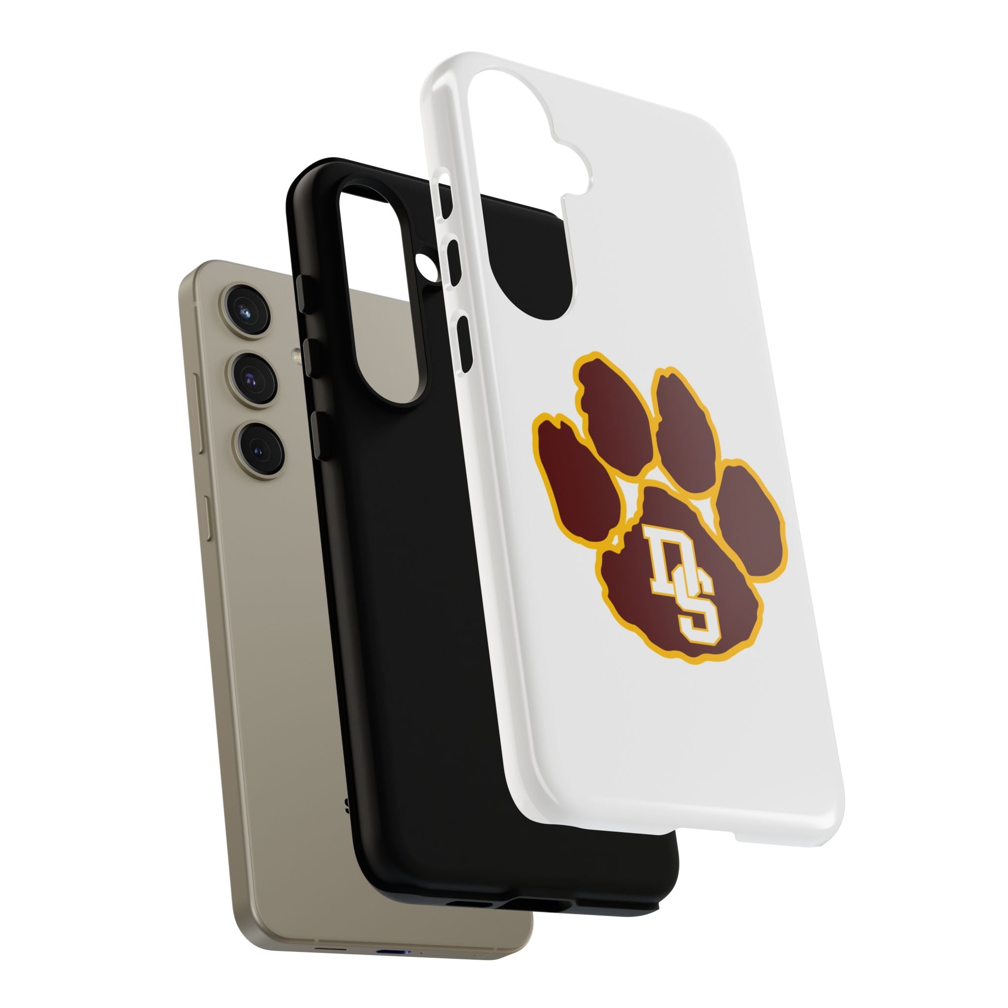 Phone Case — Maroon & Gold Paw Print with DS Monogram