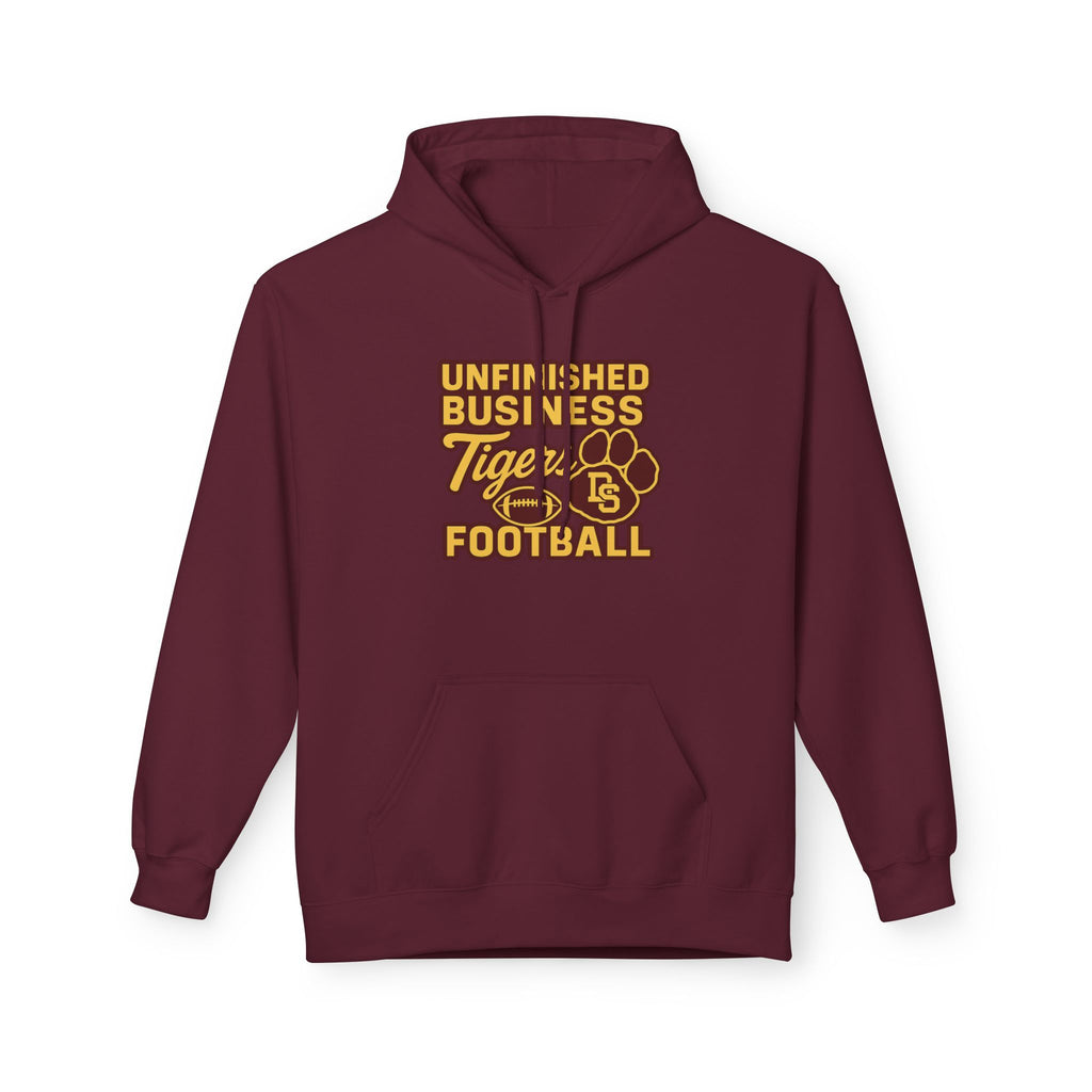 "Unfinished Business TIGER FOOTBALL"  Unisex Midweight Softstyle Fleece Hoodie - 6 color options