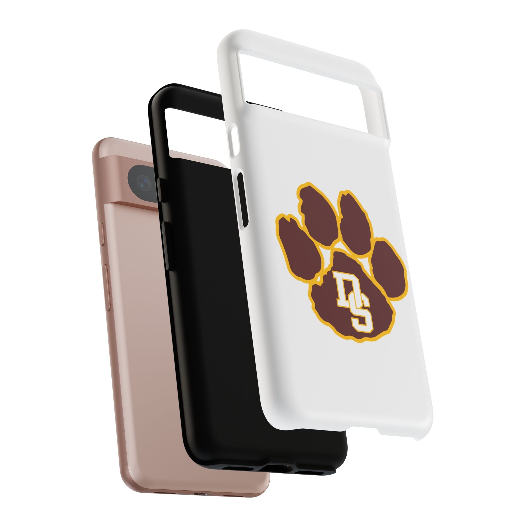 Phone Case — Maroon & Gold Paw Print with DS Monogram