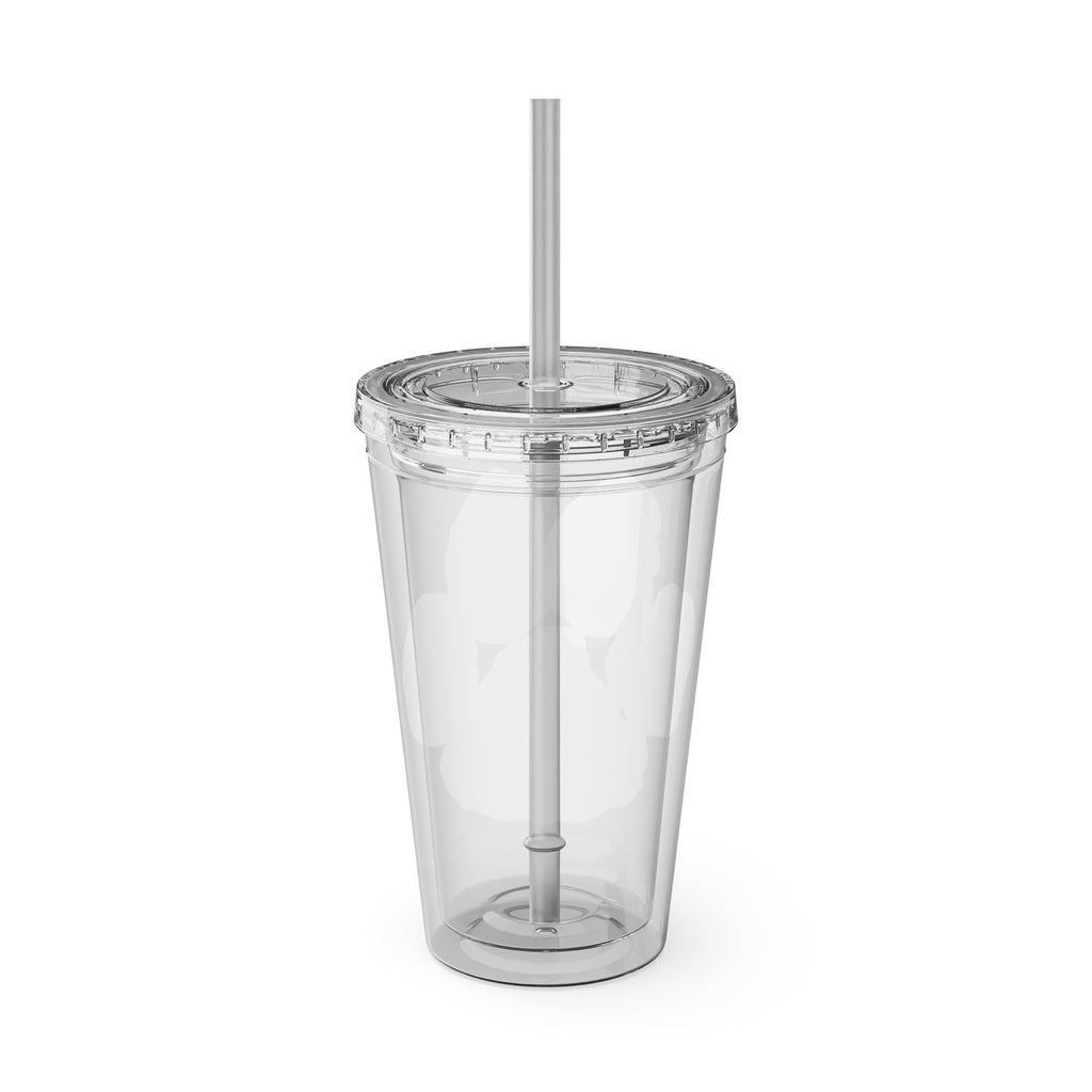 Sunsplash Tumbler with Straw, 16oz - Perfect for Walks, Workouts, Gifts & School, Customizable Design for Everyone