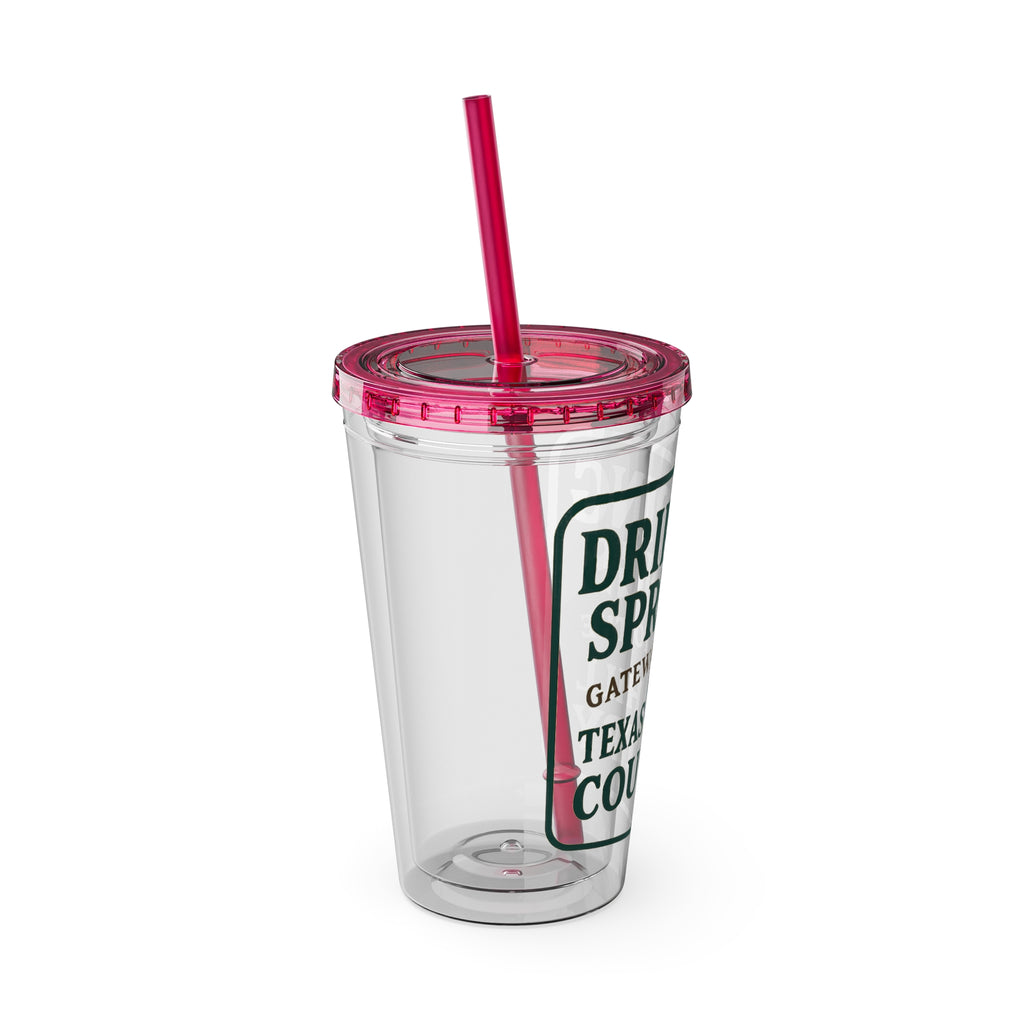 Gateway to Hill Country Sunsplash Tumbler with Straw, 16oz - Perfect for Walks, Workouts, Gifts & School, Customizable Design for Everyone
