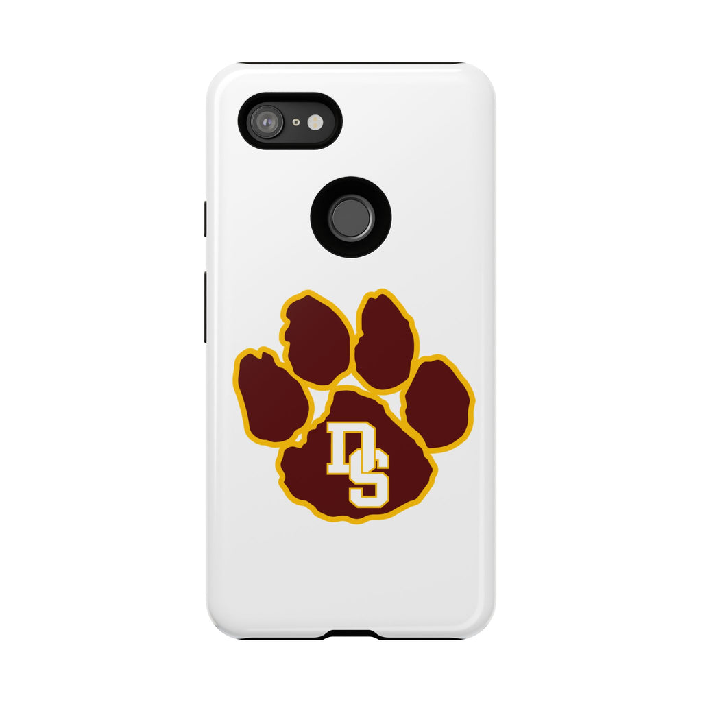 Phone Case — Maroon & Gold Paw Print with DS Monogram