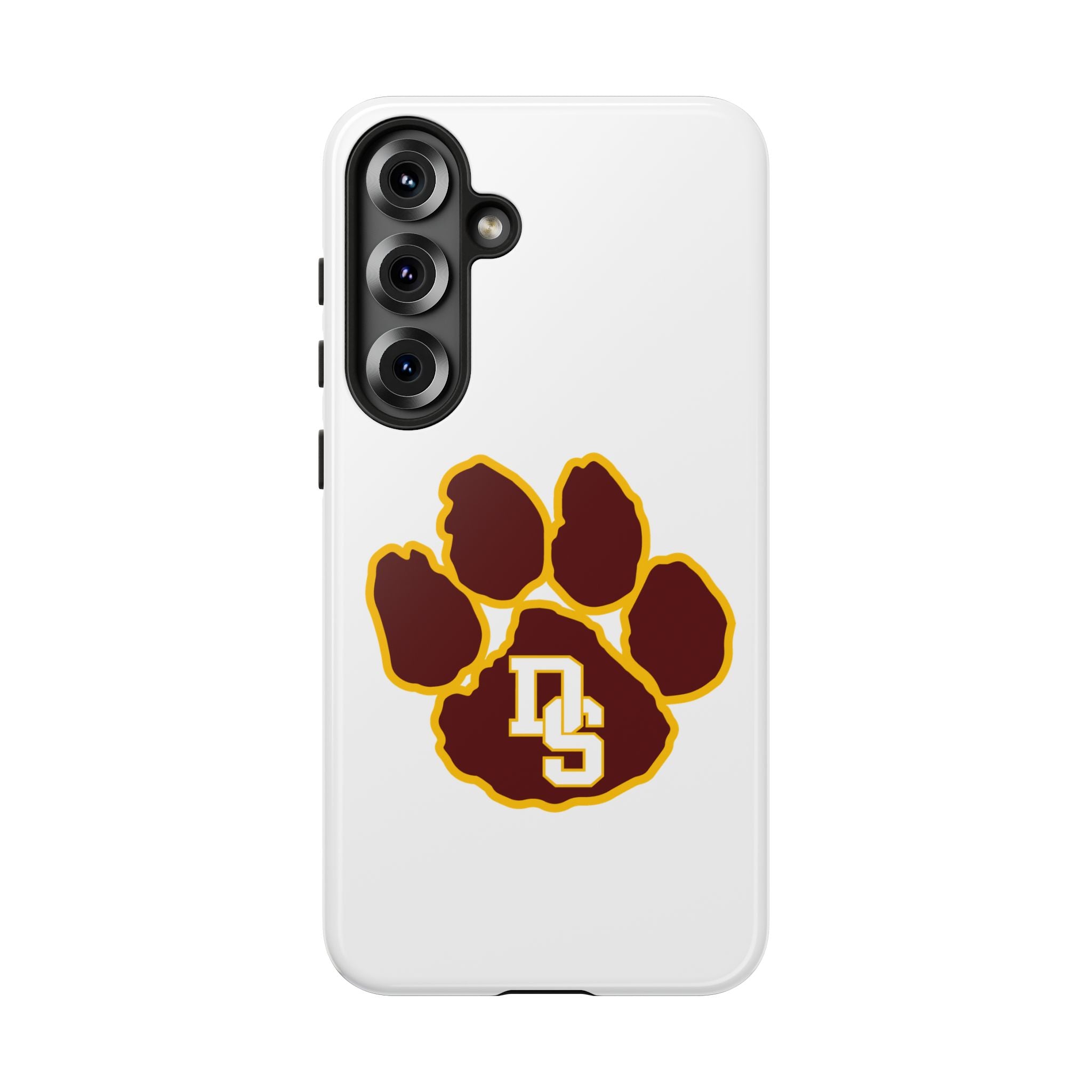 Phone Case — Maroon & Gold Paw Print with DS Monogram