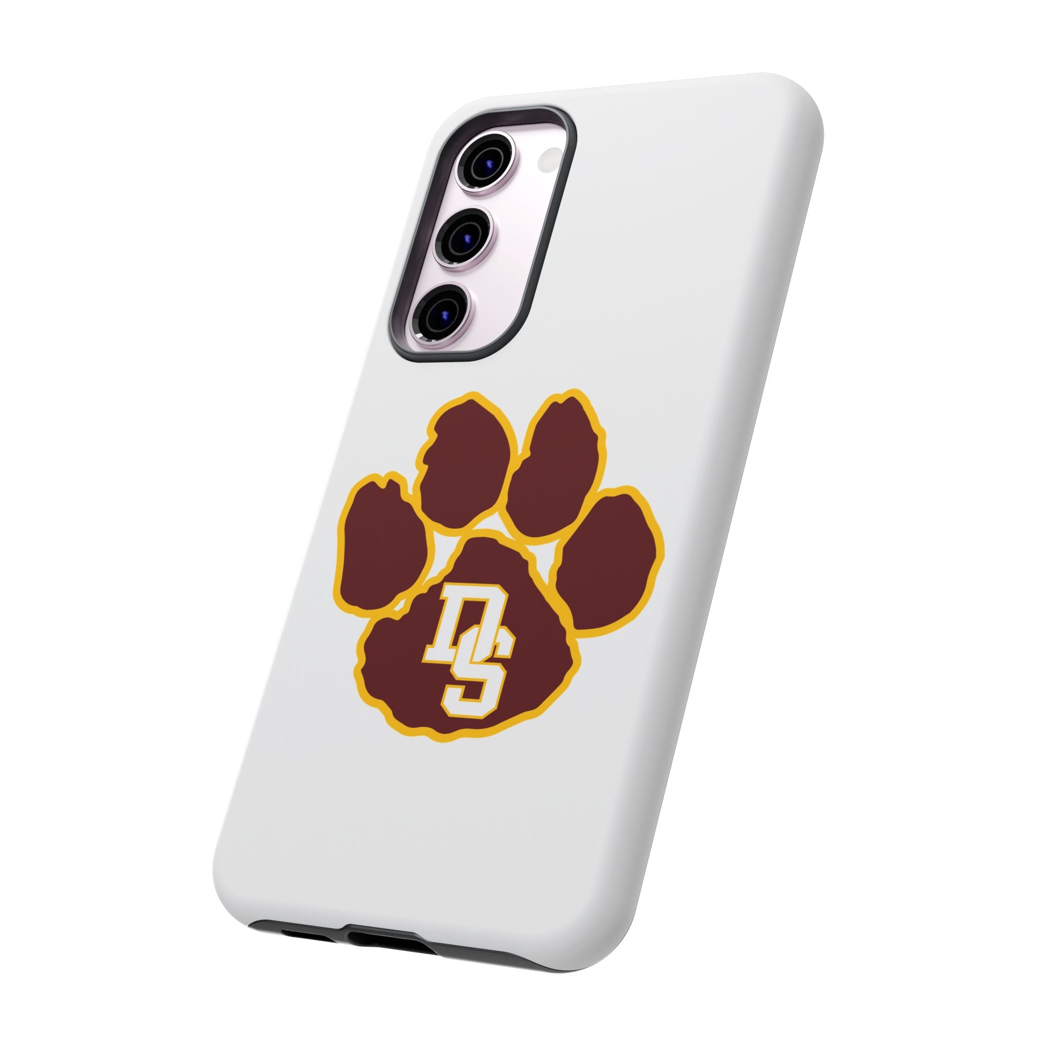 Phone Case — Maroon & Gold Paw Print with DS Monogram