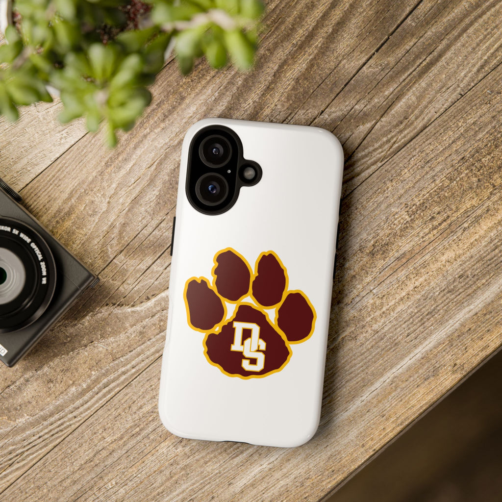 Phone Case — Maroon & Gold Paw Print with DS Monogram