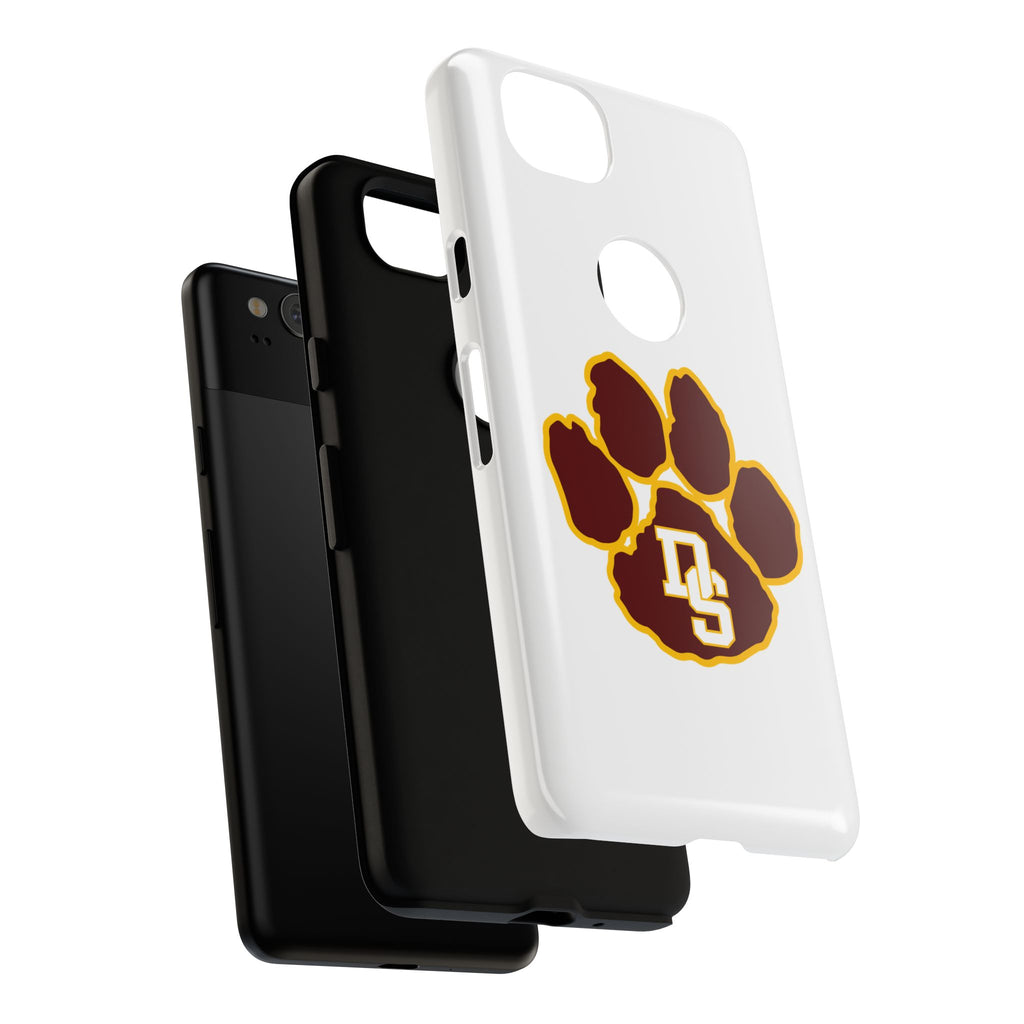 Phone Case — Maroon & Gold Paw Print with DS Monogram
