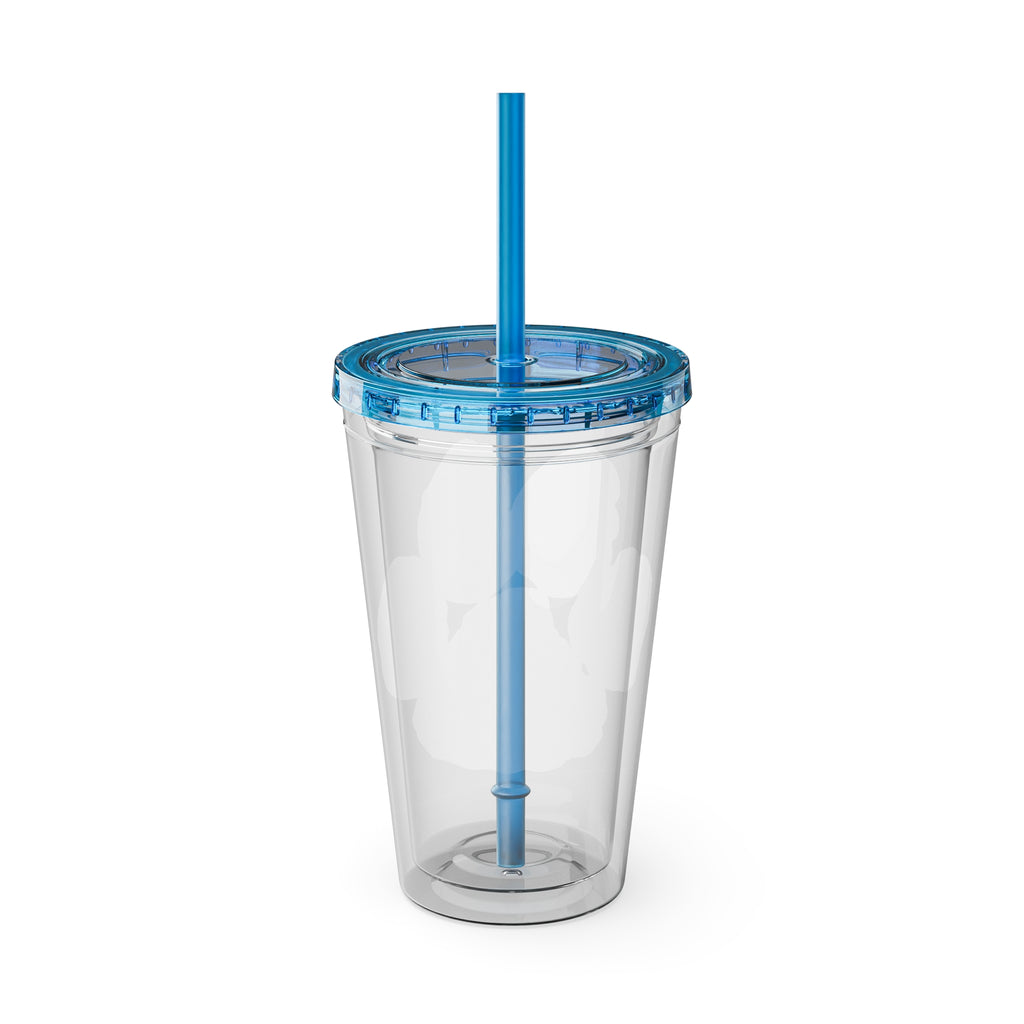Sunsplash Tumbler with Straw, 16oz - Perfect for Walks, Workouts, Gifts & School, Customizable Design for Everyone