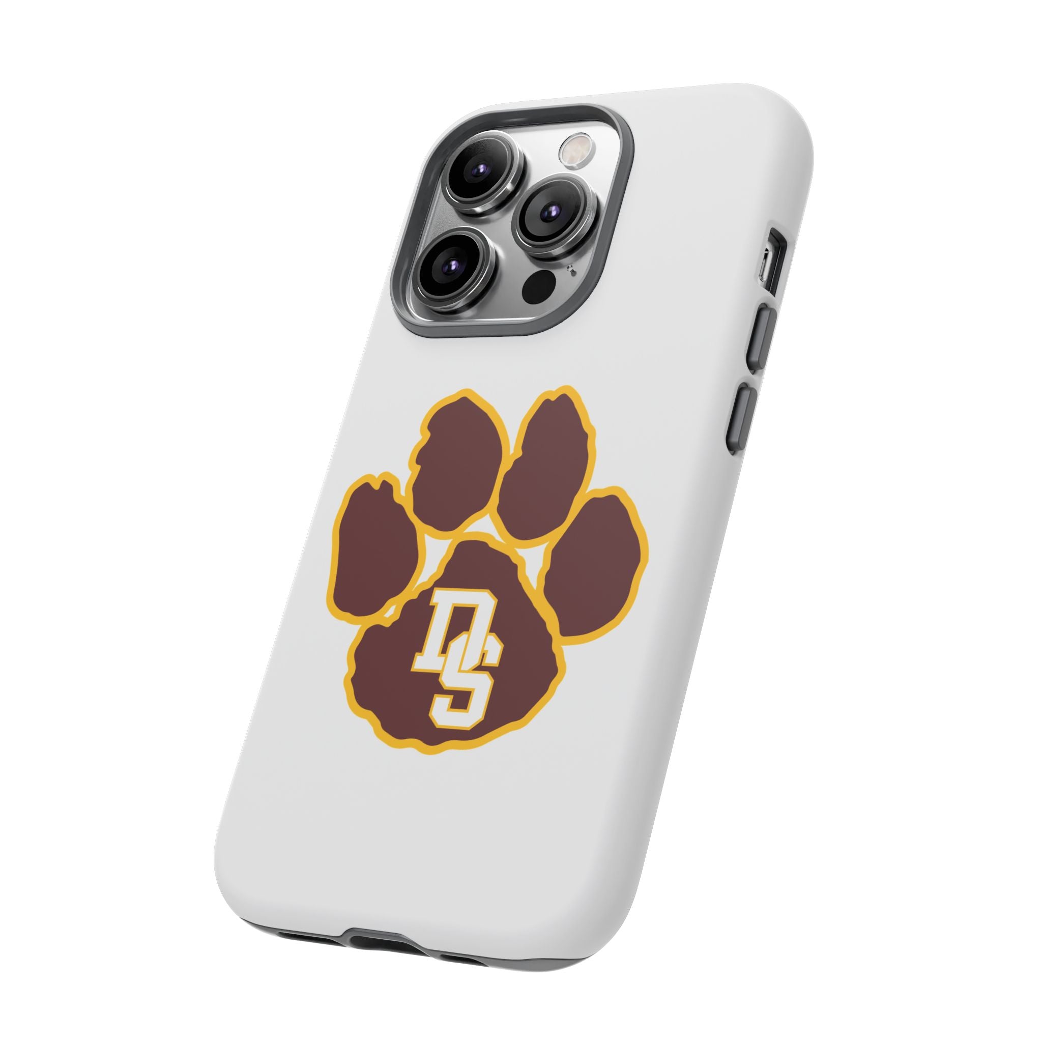Phone Case — Maroon & Gold Paw Print with DS Monogram