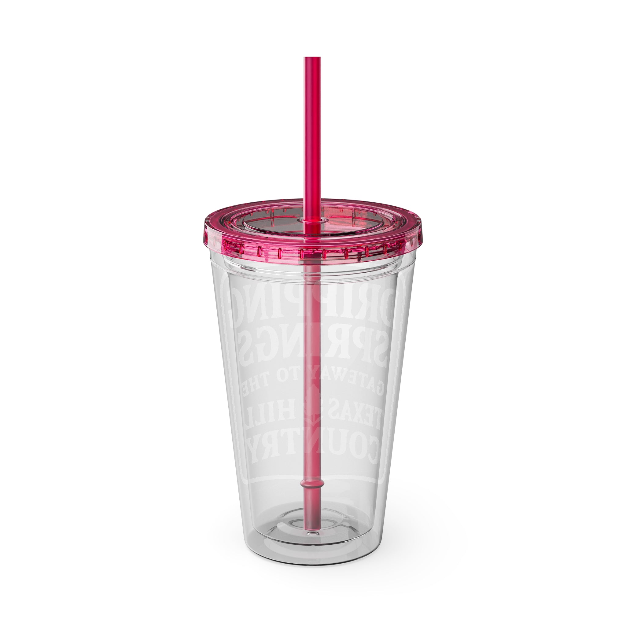 Gateway to Hill Country Sunsplash Tumbler with Straw, 16oz - Perfect for Walks, Workouts, Gifts & School, Customizable Design for Everyone