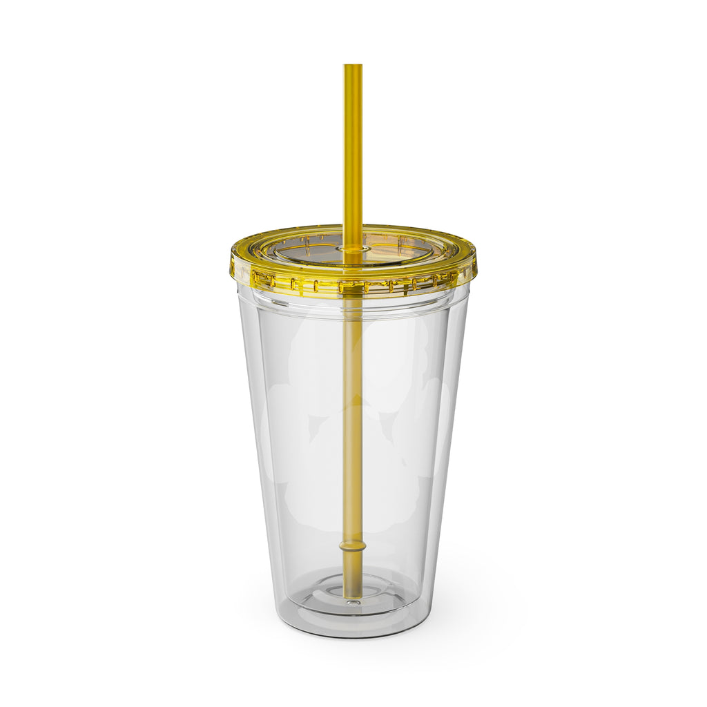 Sunsplash Tumbler with Straw, 16oz - Perfect for Walks, Workouts, Gifts & School, Customizable Design for Everyone