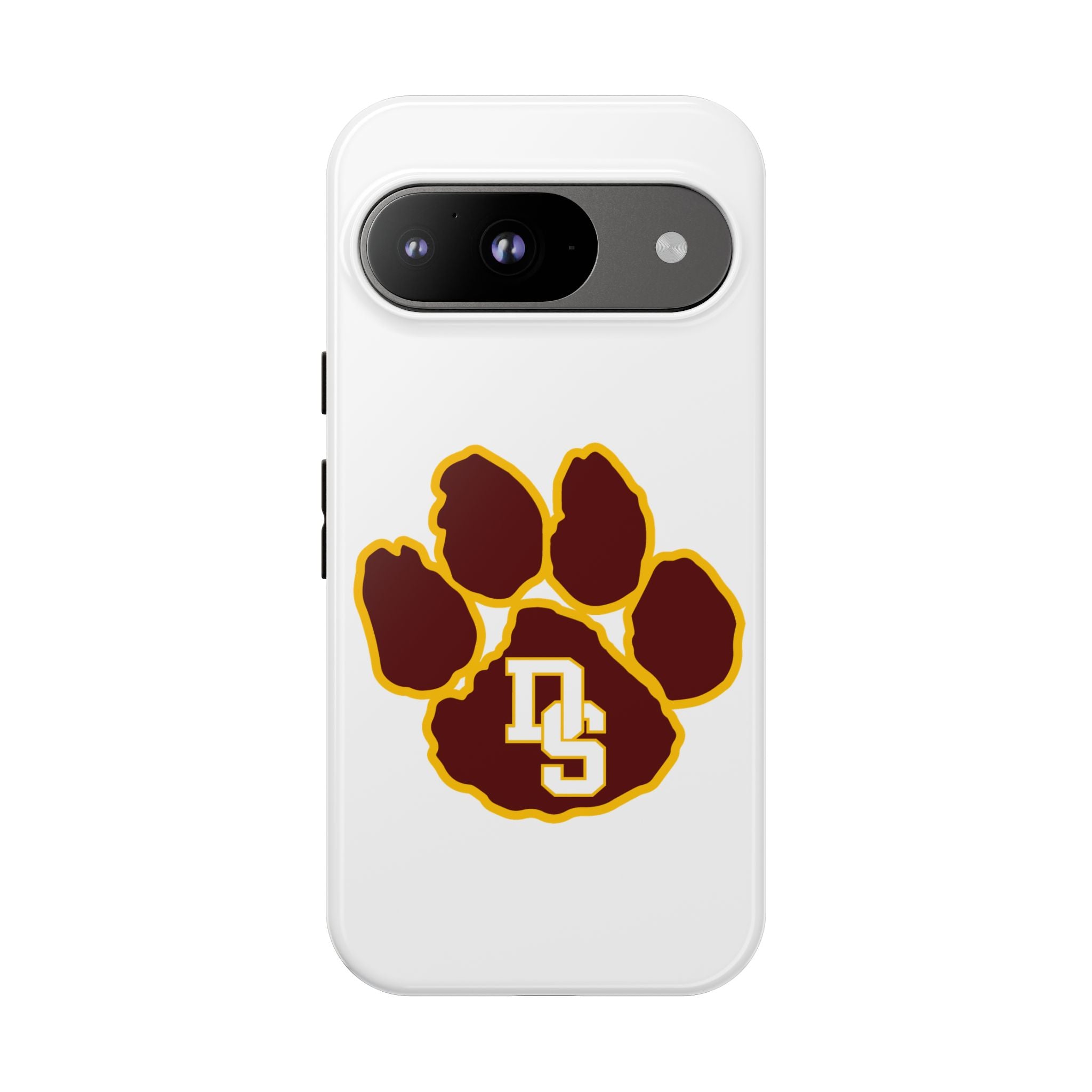 Phone Case — Maroon & Gold Paw Print with DS Monogram