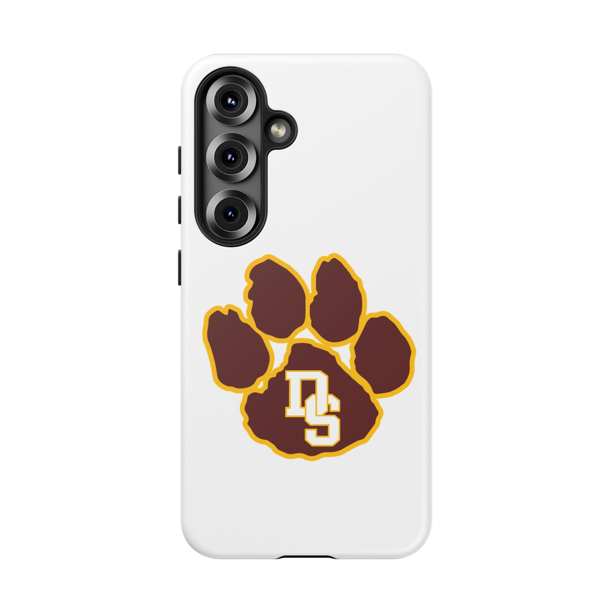 Phone Case — Maroon & Gold Paw Print with DS Monogram