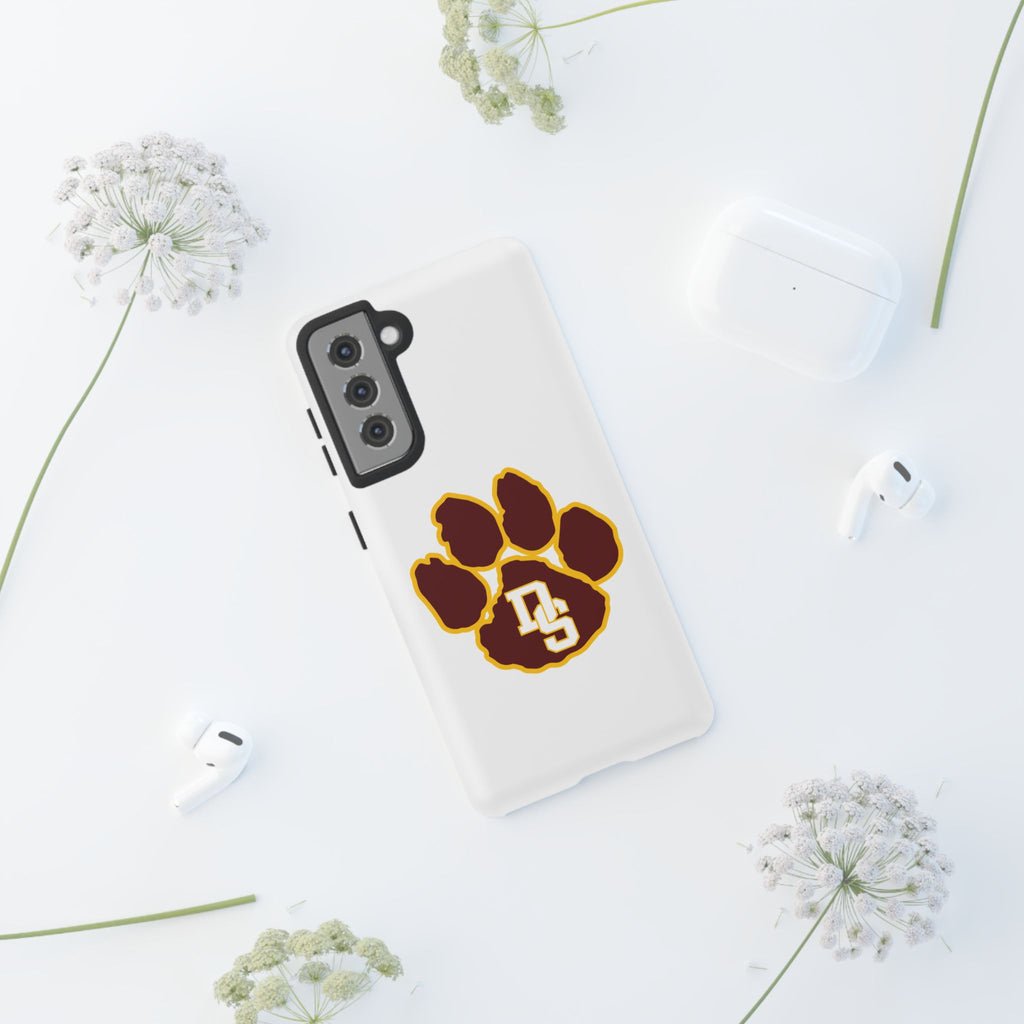 Phone Case — Maroon & Gold Paw Print with DS Monogram