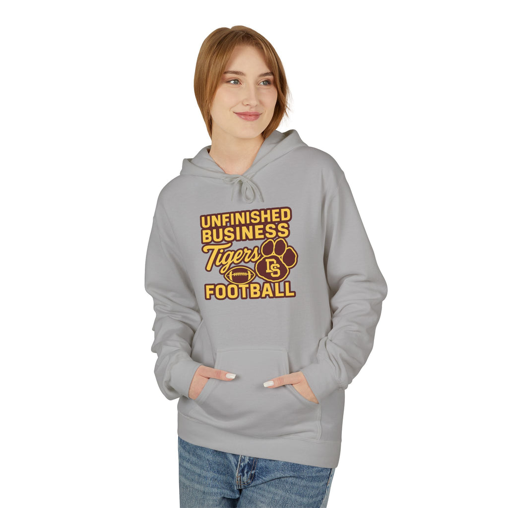 "Unfinished Business TIGER FOOTBALL"  Unisex Midweight Softstyle Fleece Hoodie - 6 color options