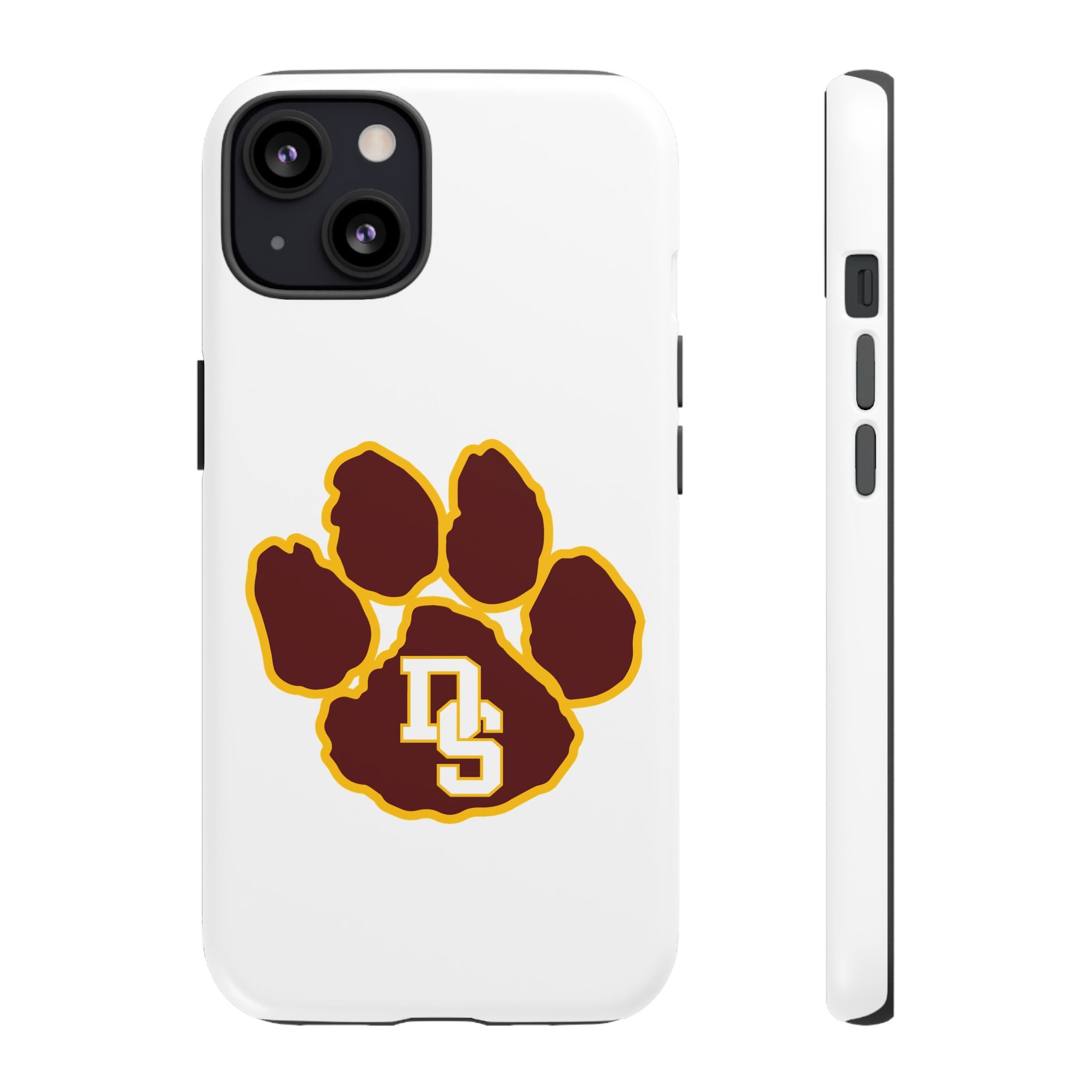 Phone Case — Maroon & Gold Paw Print with DS Monogram
