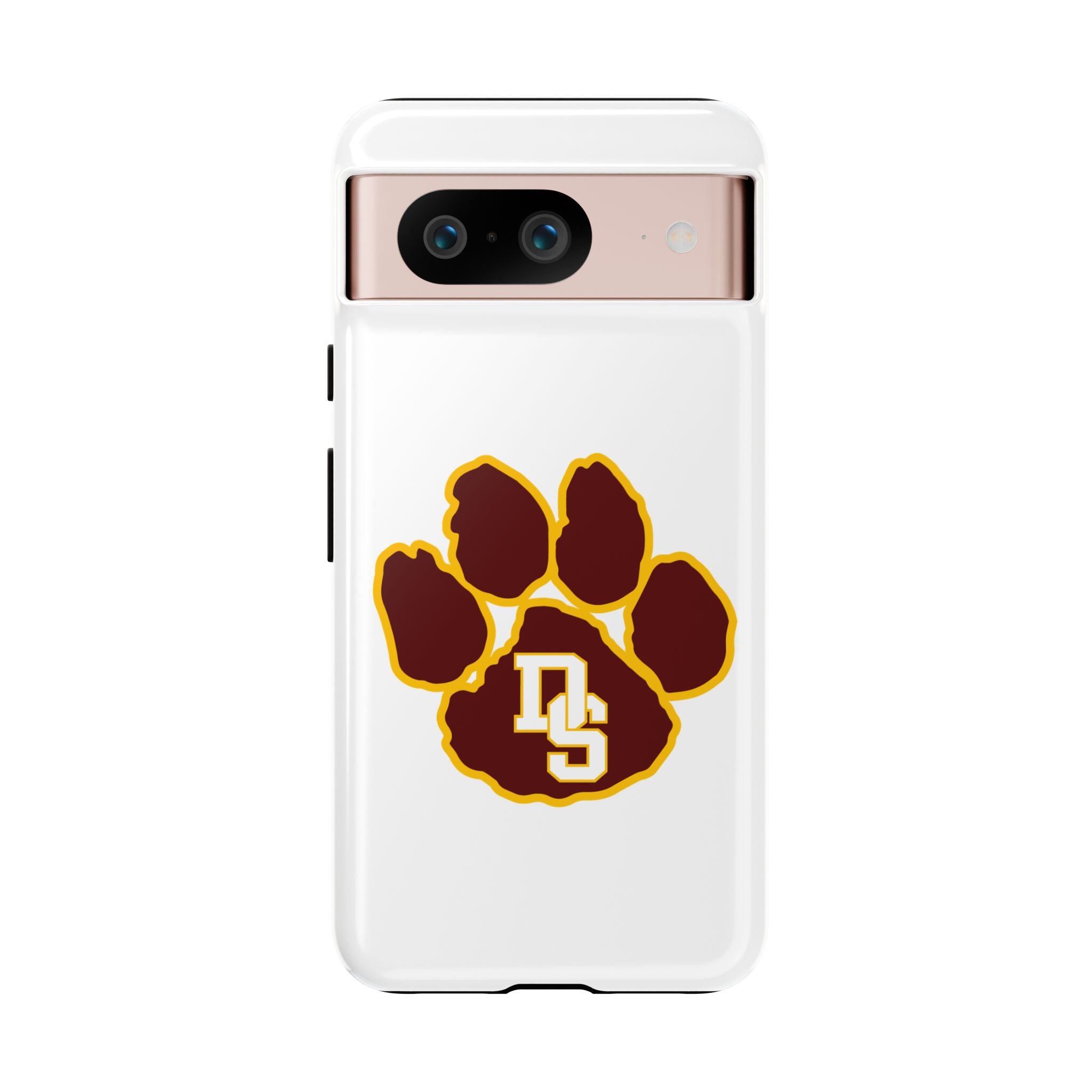 Phone Case — Maroon & Gold Paw Print with DS Monogram