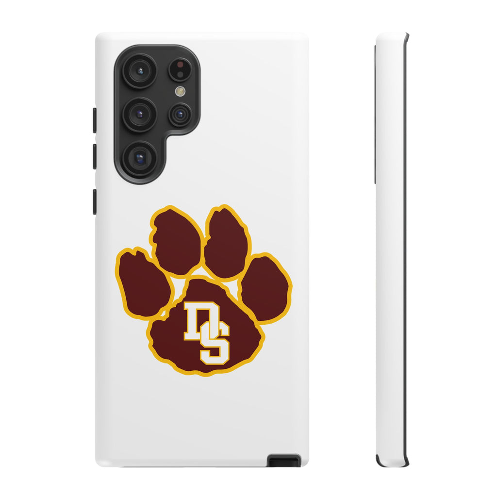 Phone Case — Maroon & Gold Paw Print with DS Monogram