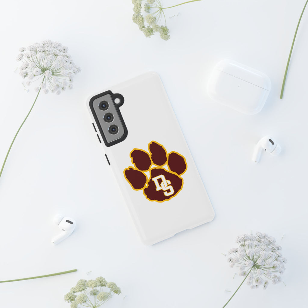 Phone Case — Maroon & Gold Paw Print with DS Monogram
