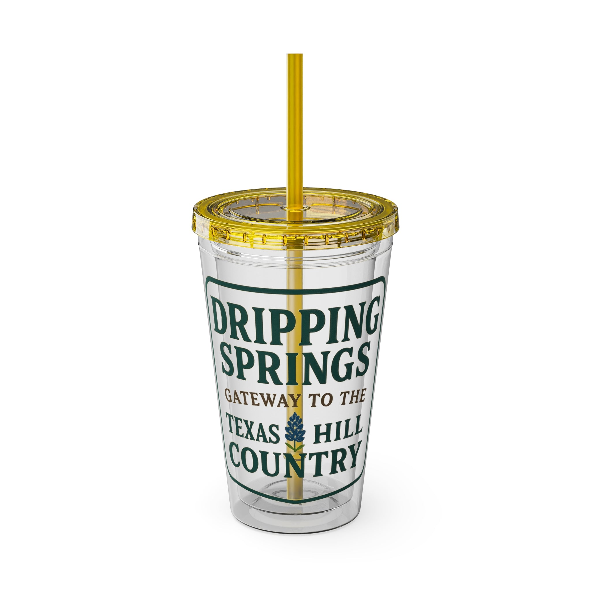 Gateway to Hill Country Sunsplash Tumbler with Straw, 16oz - Perfect for Walks, Workouts, Gifts & School, Customizable Design for Everyone