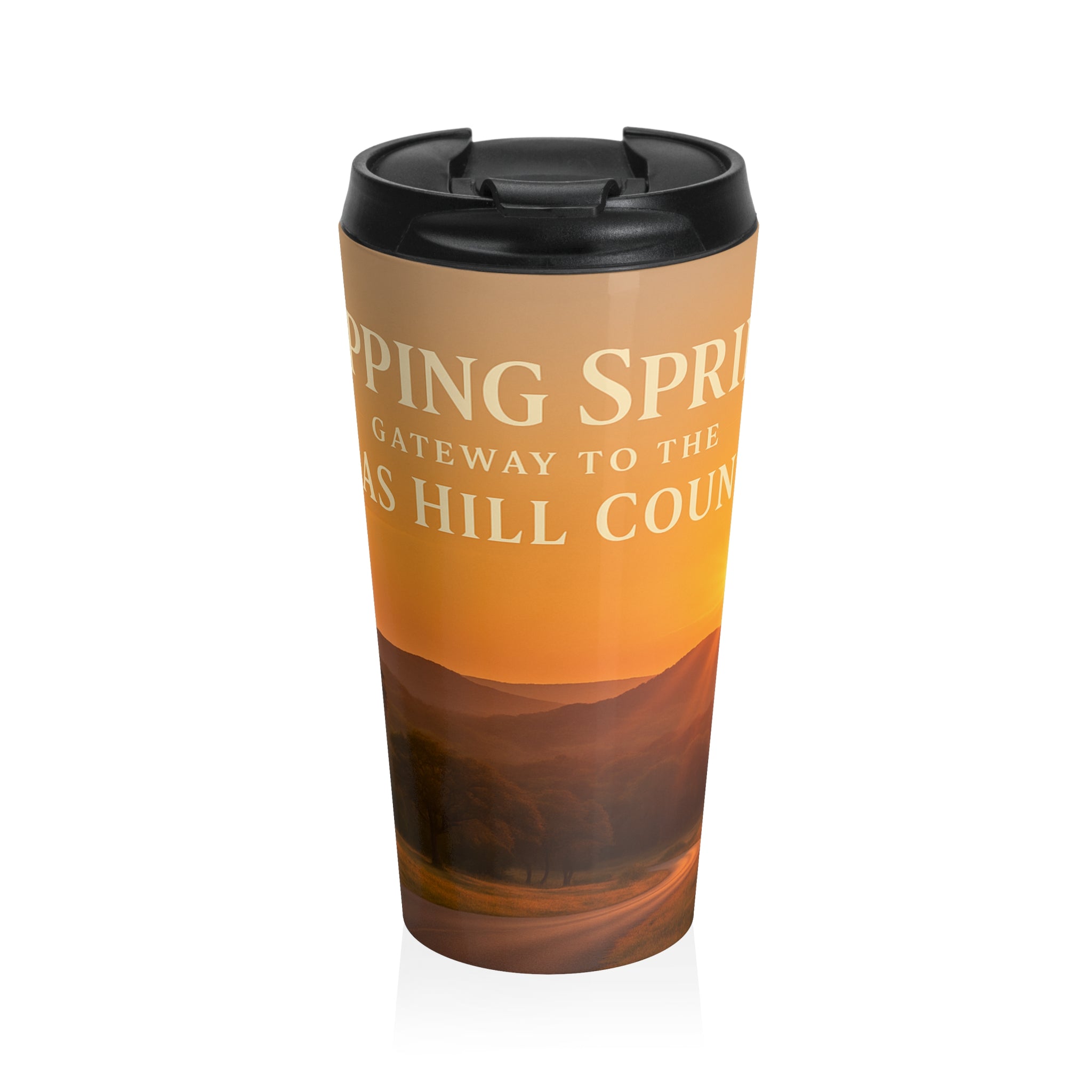 Sunset Ridge Travel Mug — 'Gateway to the Ozarks Hill Country' Stainless Steel Tumbler