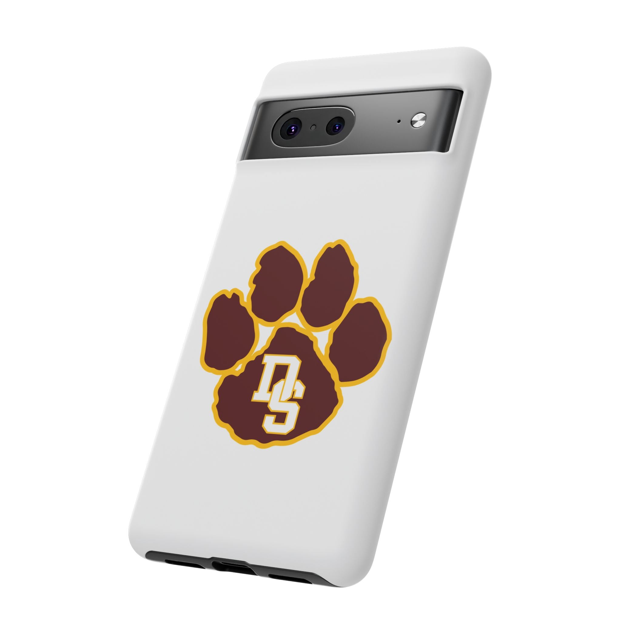Phone Case — Maroon & Gold Paw Print with DS Monogram