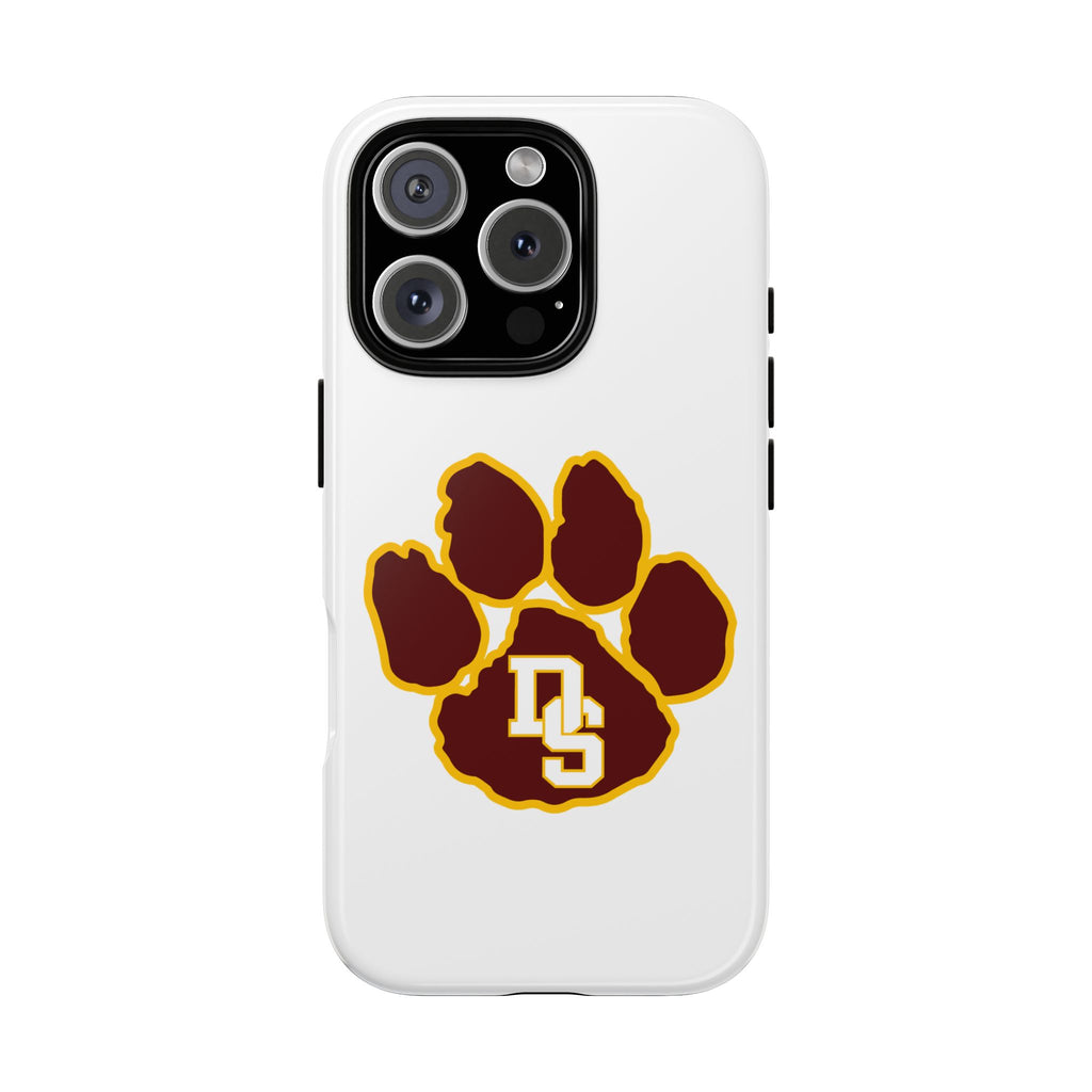 Phone Case — Maroon & Gold Paw Print with DS Monogram