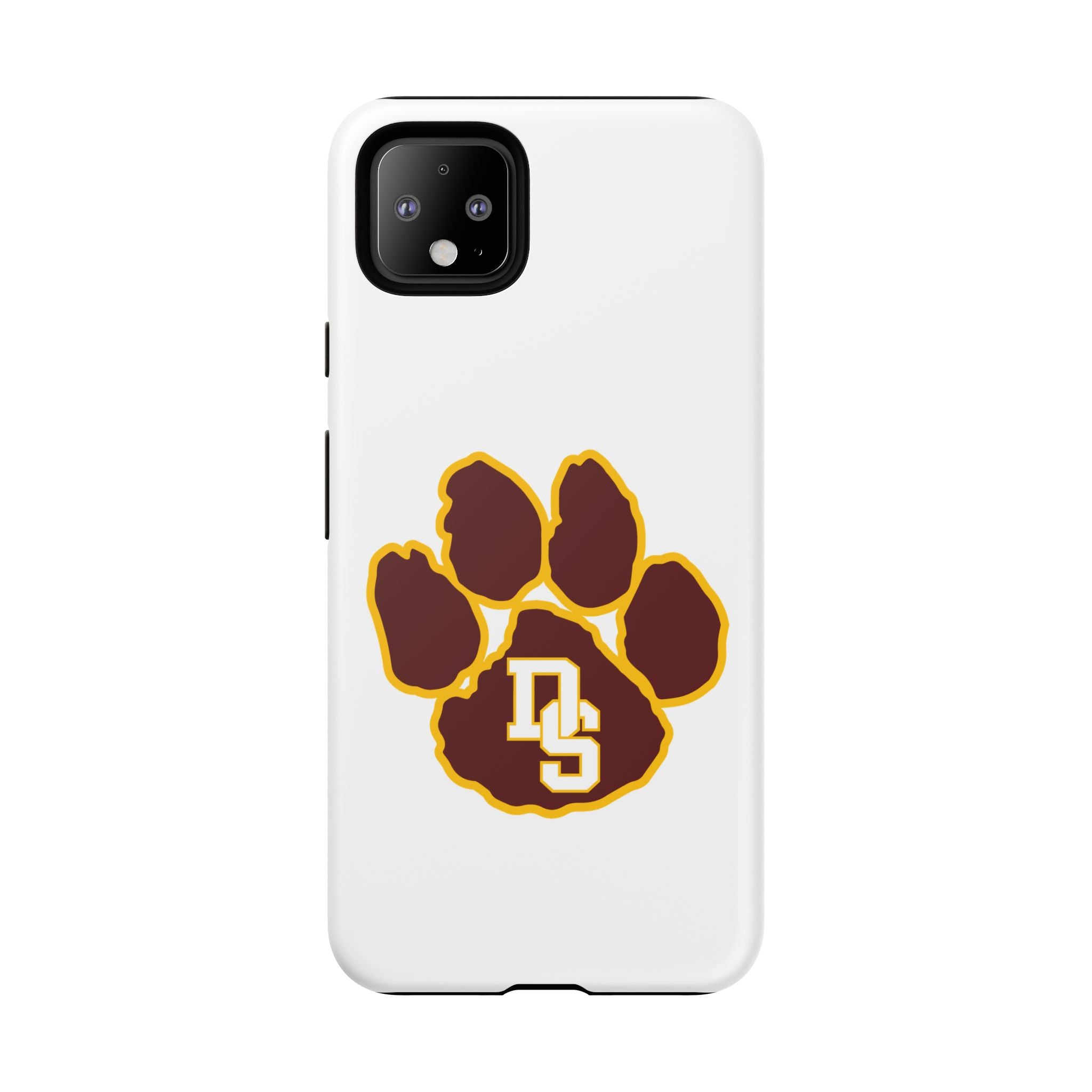 Phone Case — Maroon & Gold Paw Print with DS Monogram