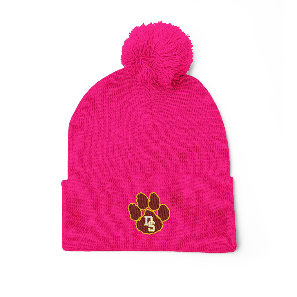 Cozy Embroidered Pom-Pom Knit Cap | Perfect Winter Beanie for Pet Lovers | Birthday, Christmas, Animal Lover Gift, Cute Accessories