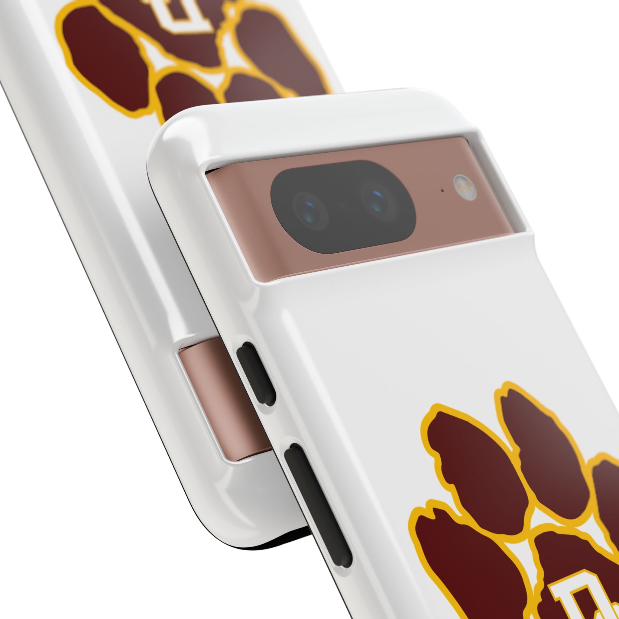 Phone Case — Maroon & Gold Paw Print with DS Monogram