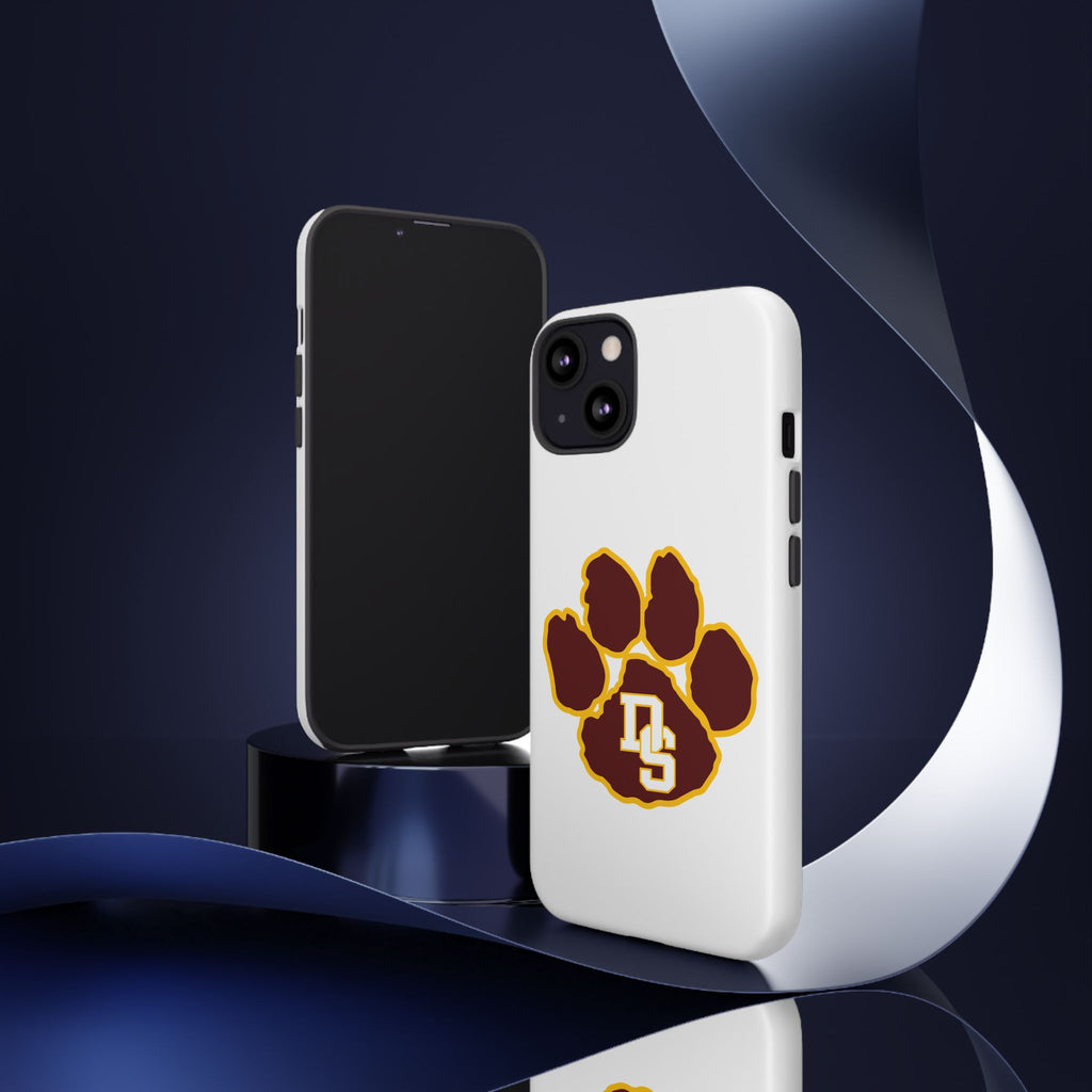 Phone Case — Maroon & Gold Paw Print with DS Monogram