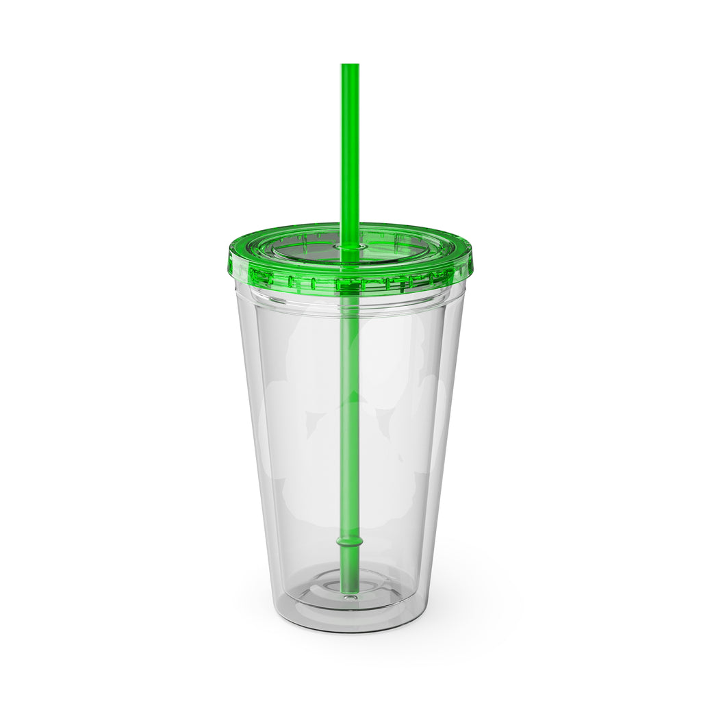 Sunsplash Tumbler with Straw, 16oz - Perfect for Walks, Workouts, Gifts & School, Customizable Design for Everyone