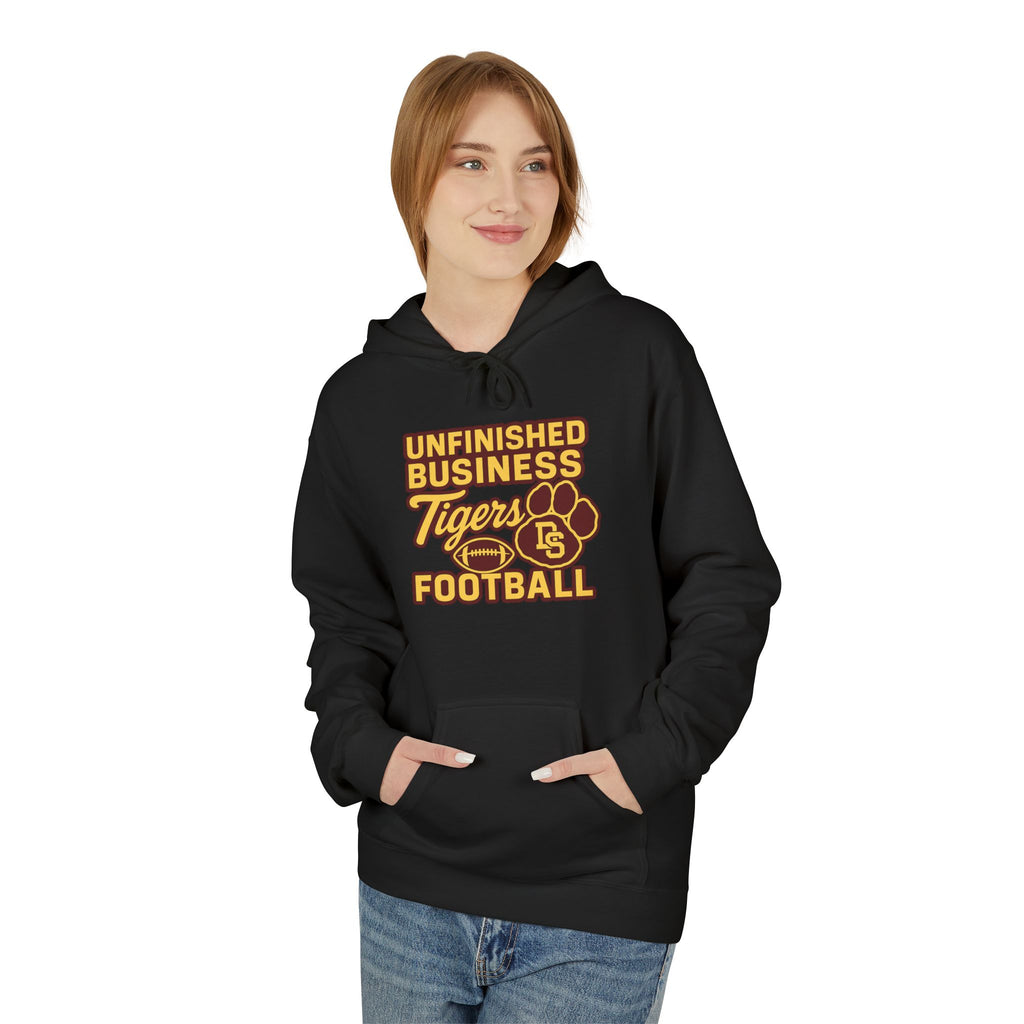 "Unfinished Business TIGER FOOTBALL"  Unisex Midweight Softstyle Fleece Hoodie - 6 color options