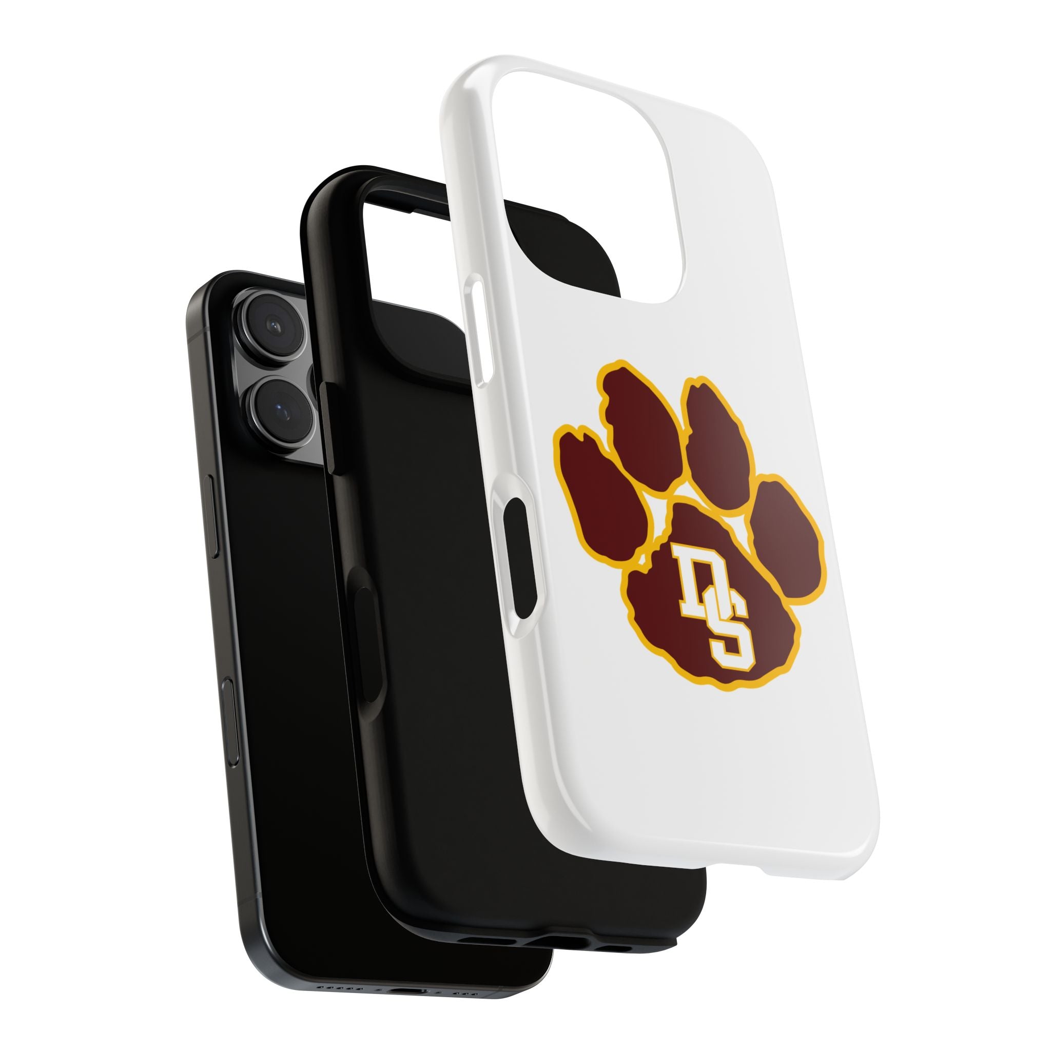 Phone Case — Maroon & Gold Paw Print with DS Monogram