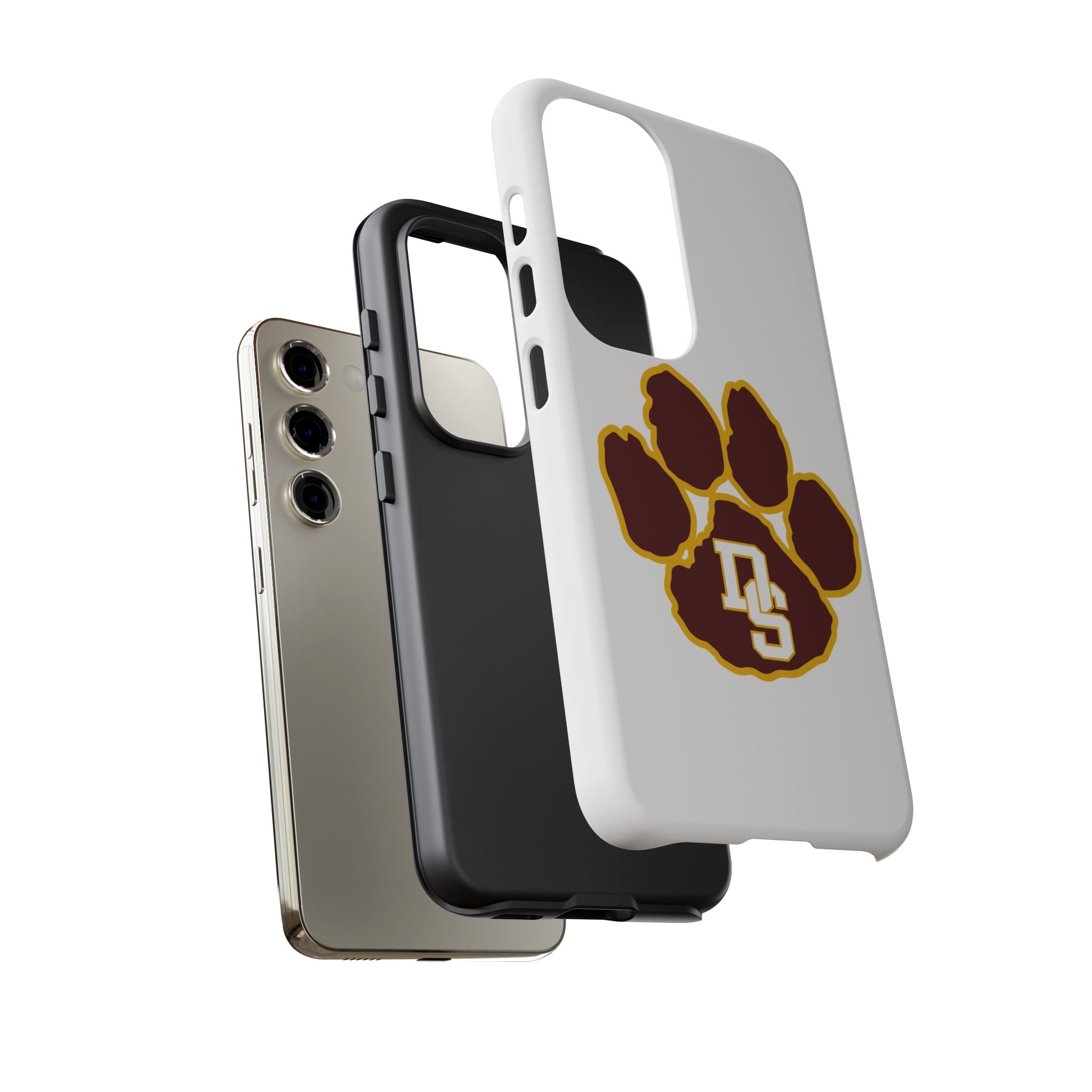 Phone Case — Maroon & Gold Paw Print with DS Monogram