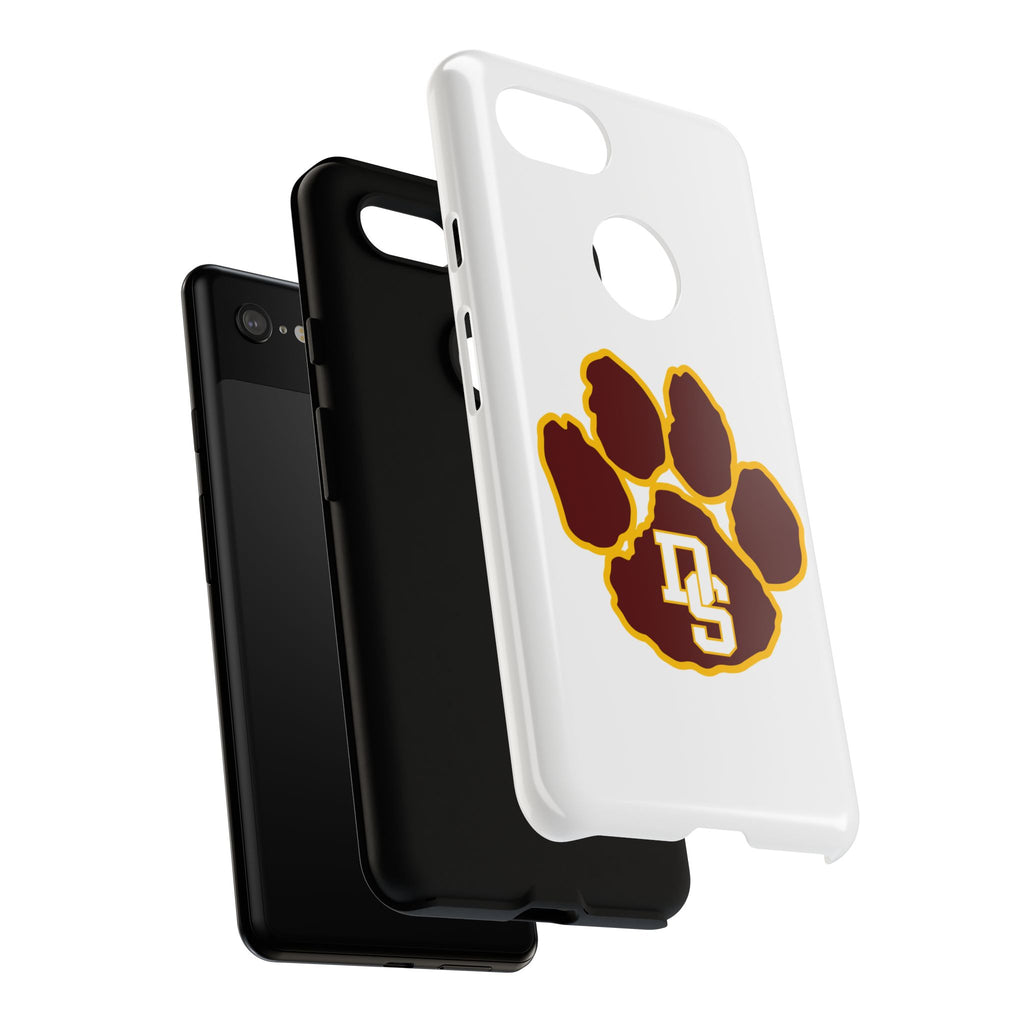 Phone Case — Maroon & Gold Paw Print with DS Monogram
