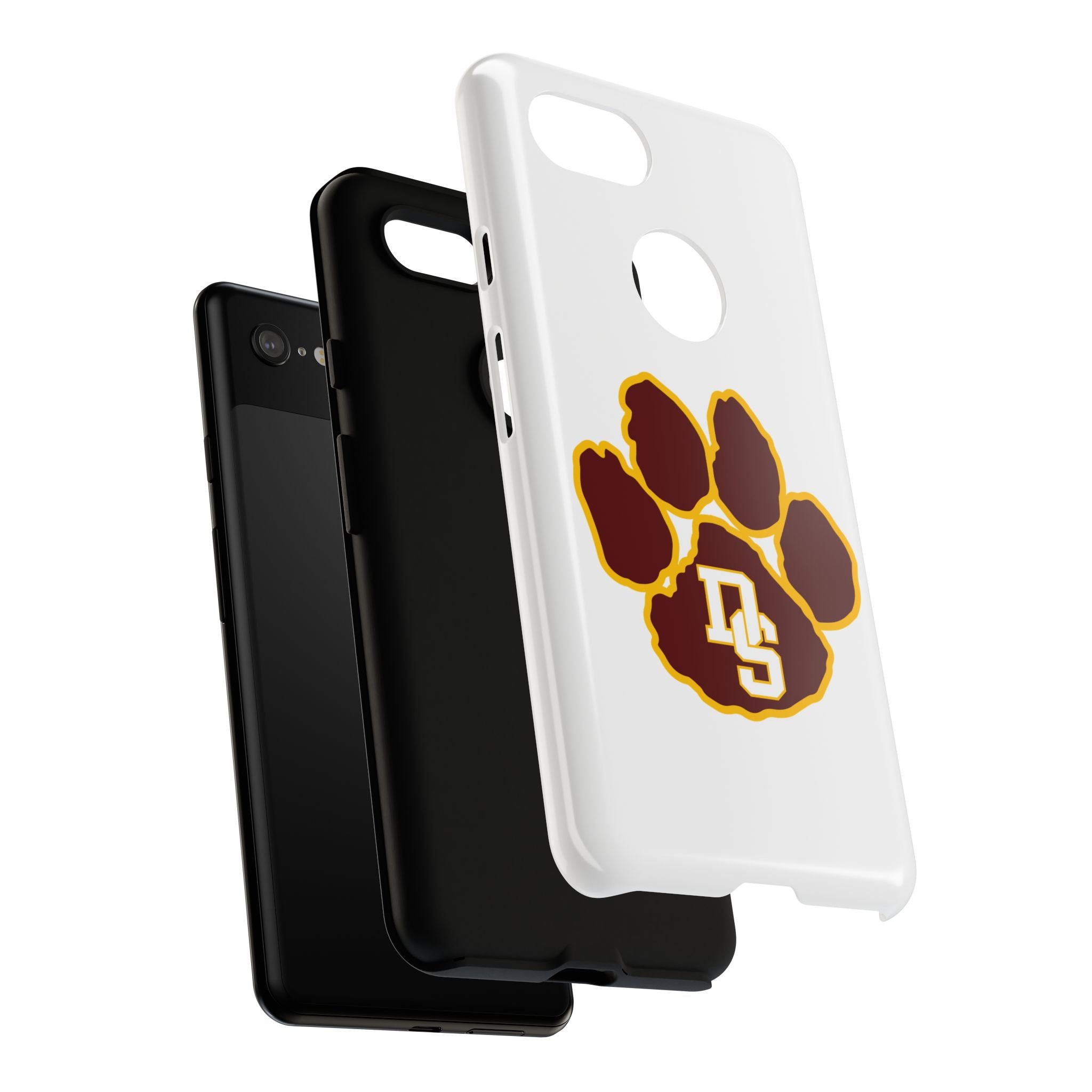 Phone Case — Maroon & Gold Paw Print with DS Monogram