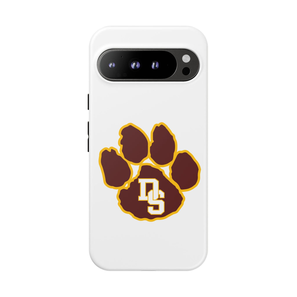 Phone Case — Maroon & Gold Paw Print with DS Monogram